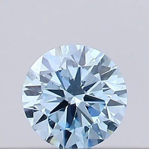 0.10ct Round Lab Grown Diamond (Colour Fancy Vivid Blue, Clarity VS2, Cut VG, IGI Certified)
