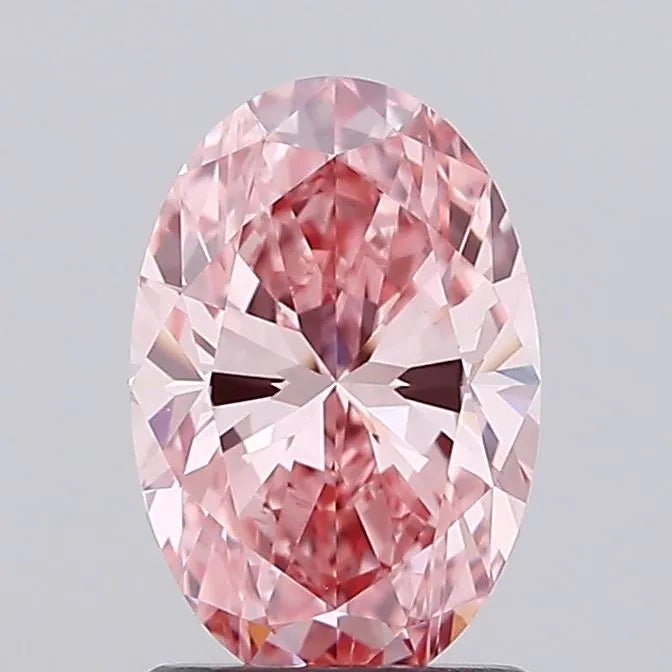 1.36ct Oval Lab Grown Diamond (Colour Fancy Vivid Pink, Clarity VS2, IGI Certified) - Diamond Lab Boutique