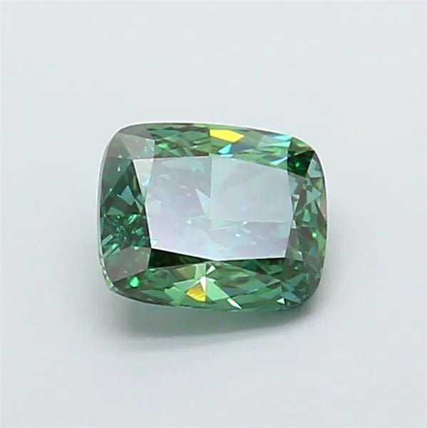 1.85ct Cushion modified Lab Grown Diamond (Colour Fancy Vivid Green, Clarity VVS2, IGI Certified) - Diamond Lab Boutique