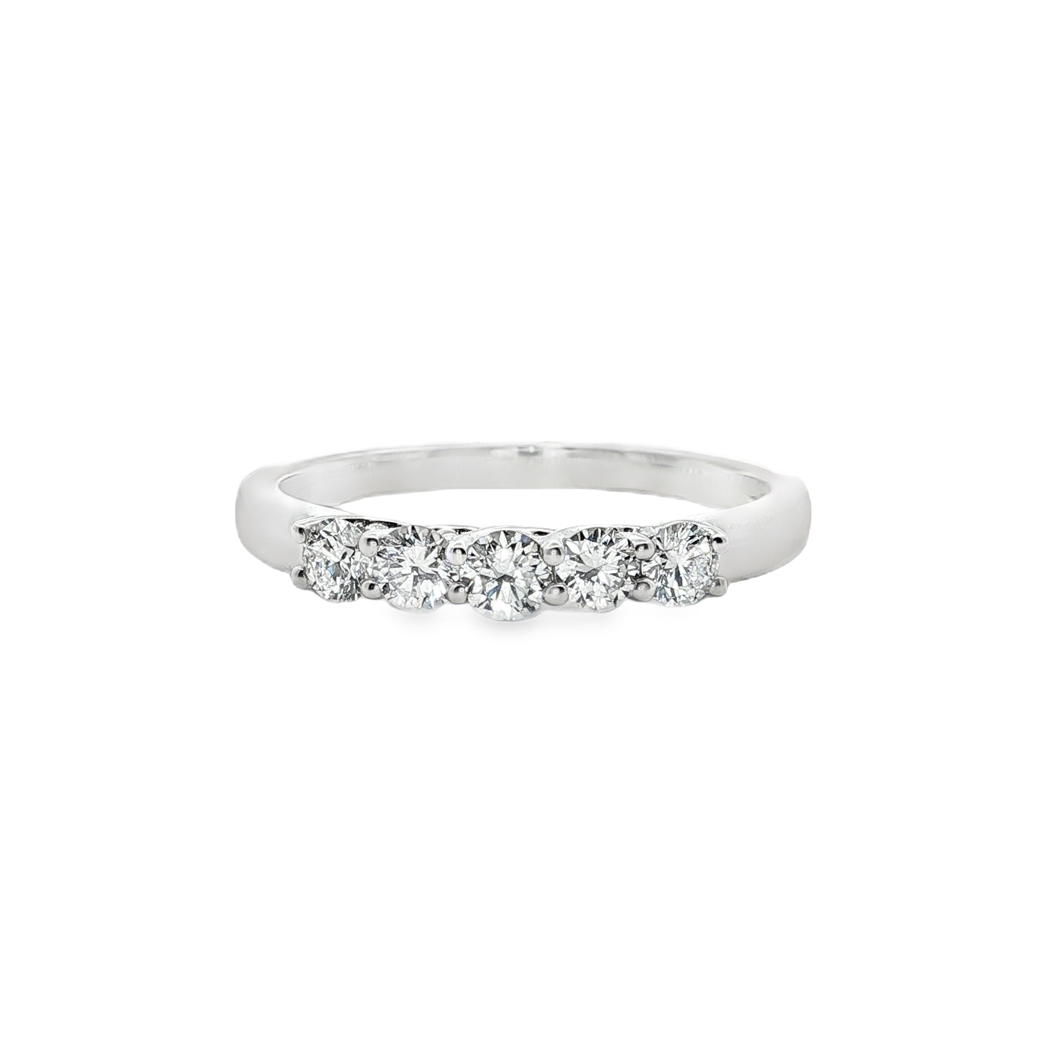 0.40ct Lab-Grown Diamond Claw Set Wedding Band in 9ct White Gold, Round