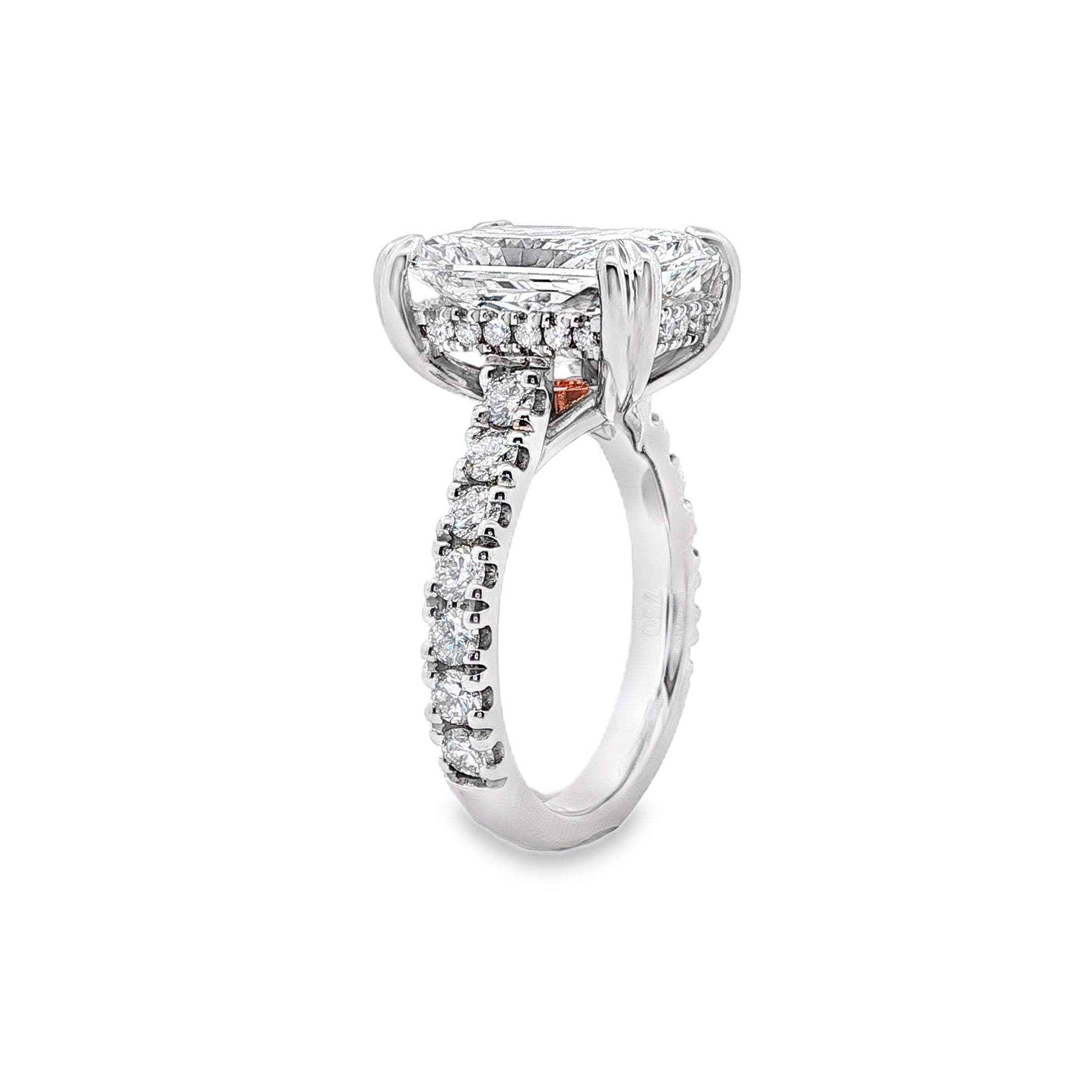 7.16ct Radiant Cut Lab-Grown Diamond Ring in 18ct White Gold