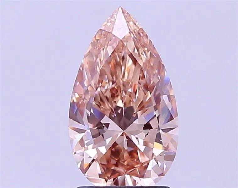 2.00ct Pear Lab Grown Diamond (Colour Fancy Light Brown, Clarity VS1, IGI Certified) - Diamond Lab Boutique