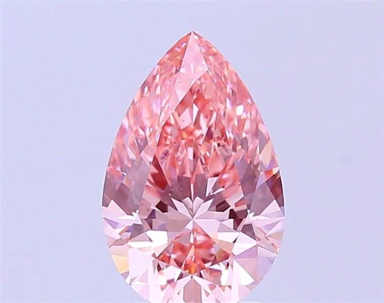 2.09ct Pear Lab Grown Diamond (Colour Fancy Vivid Pink, Clarity VVS2, IGI Certified) - Diamond Lab Boutique