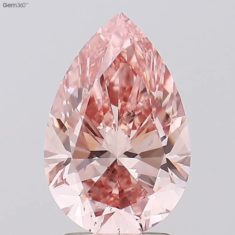 2.49ct Pear Lab Grown Diamond (Colour Fancy Vivid Pink, Clarity VS2, IGI Certified) - Diamond Lab Boutique