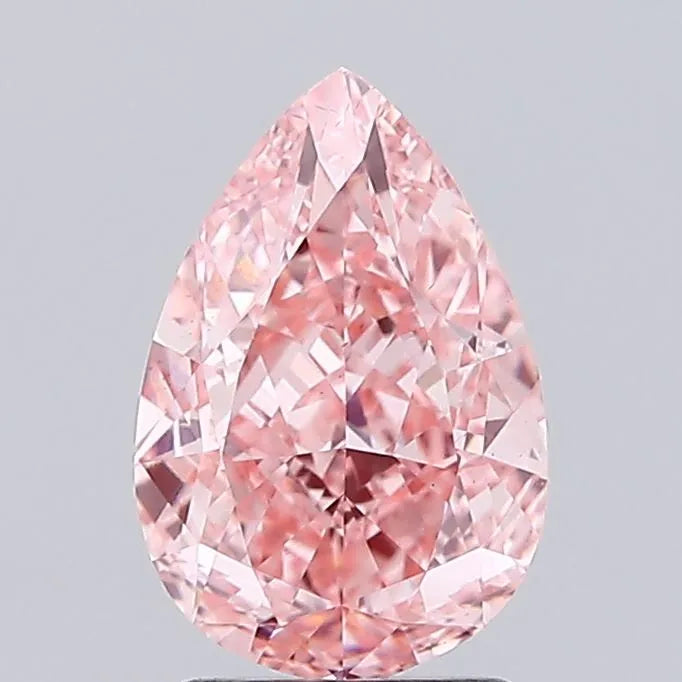 2.52ct Pear Lab Grown Diamond (Colour Fancy Vivid Pink, Clarity VS2, IGI Certified)