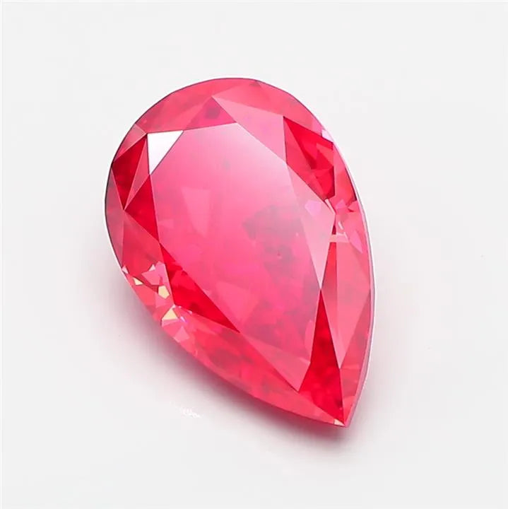 3.03ct Pear Lab Grown Diamond (Colour Fancy Vivid Red, Clarity VS1, IGI Certified)
