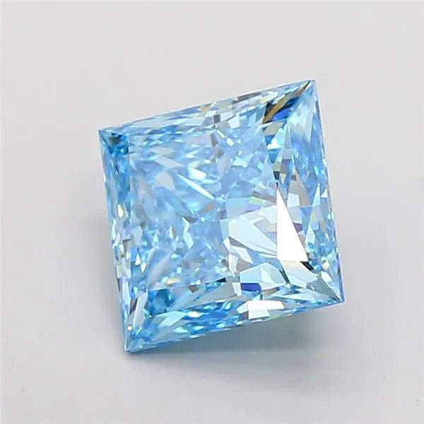 5.01ct Princess Lab Grown Diamond (Colour Fancy Vivid Blue, Clarity VVS2, IGI Certified) - Diamond Lab Boutique