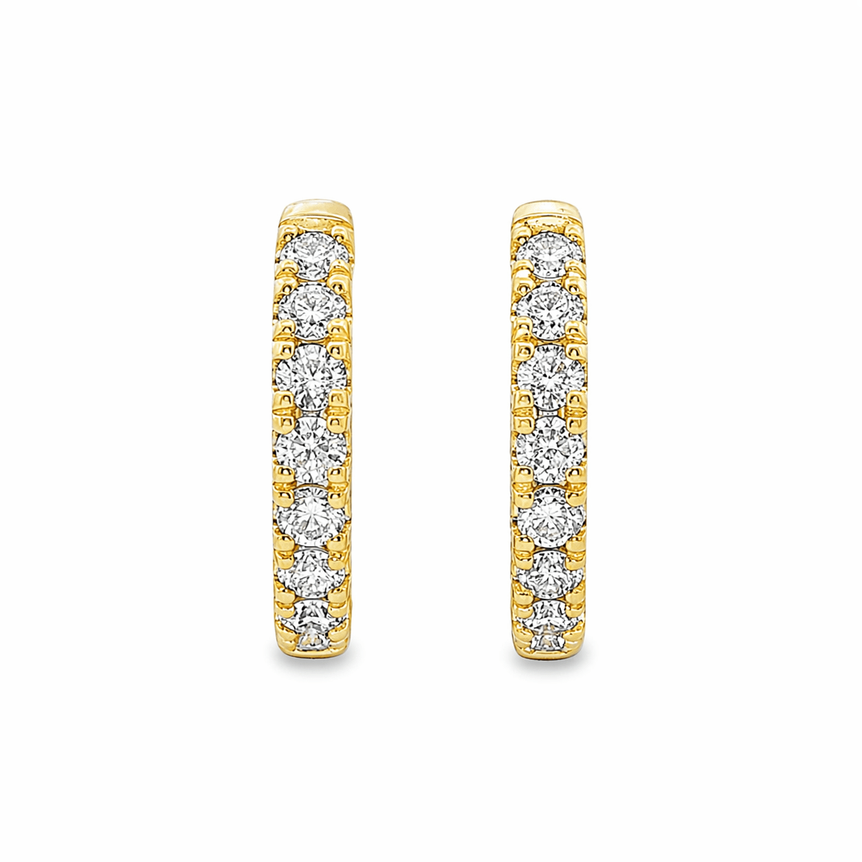 9ct Yellow Gold Inside/Outside Lab Grown Diamond Hoop Earrings – 0.90ct TDW - Diamond Lab Boutique