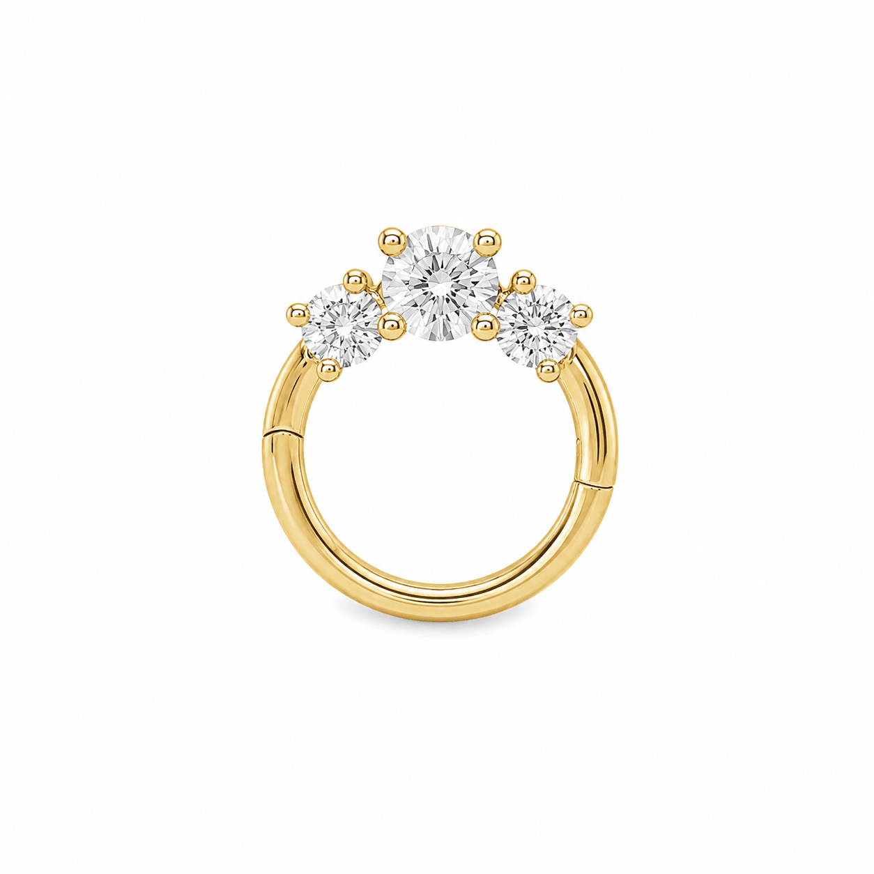 9ct Yellow Gold Round Lab Grown Diamond 8mm Single Helix Hoop Earring – 0.20ct TDW - Diamond Lab Boutique