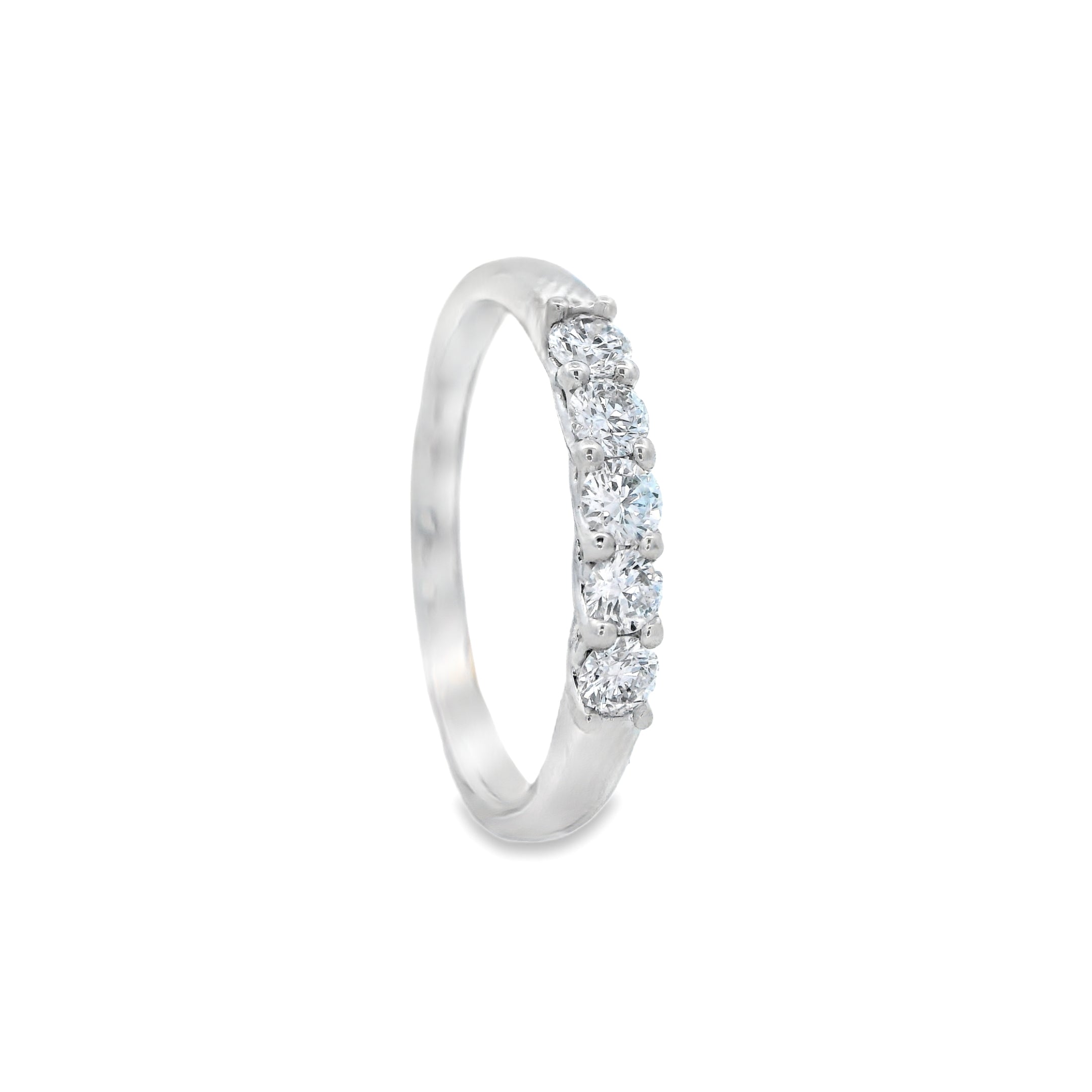 0.40ct Lab-Grown Diamond Claw Set Wedding Band in 9ct White Gold, Round