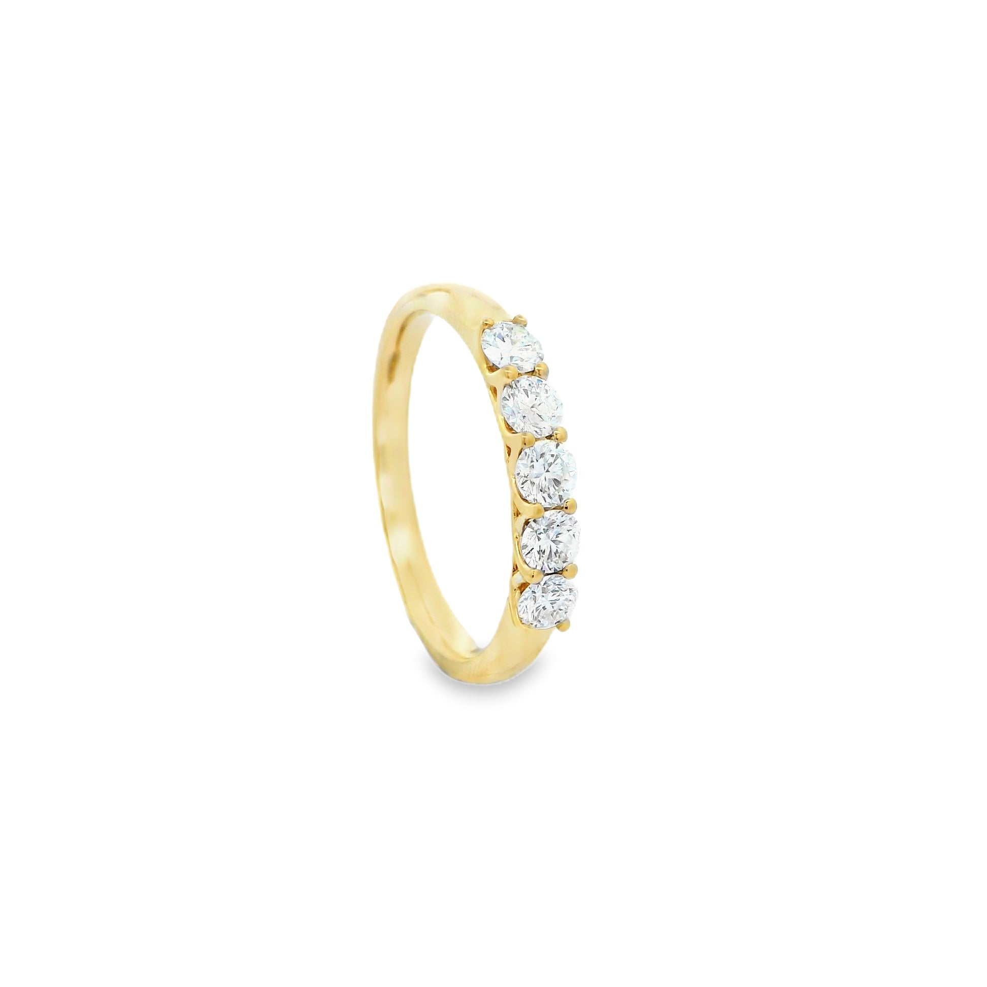 9ct Yellow Gold Lab Grown Diamond Claw Set Wedding Band – 0.50ct TDW