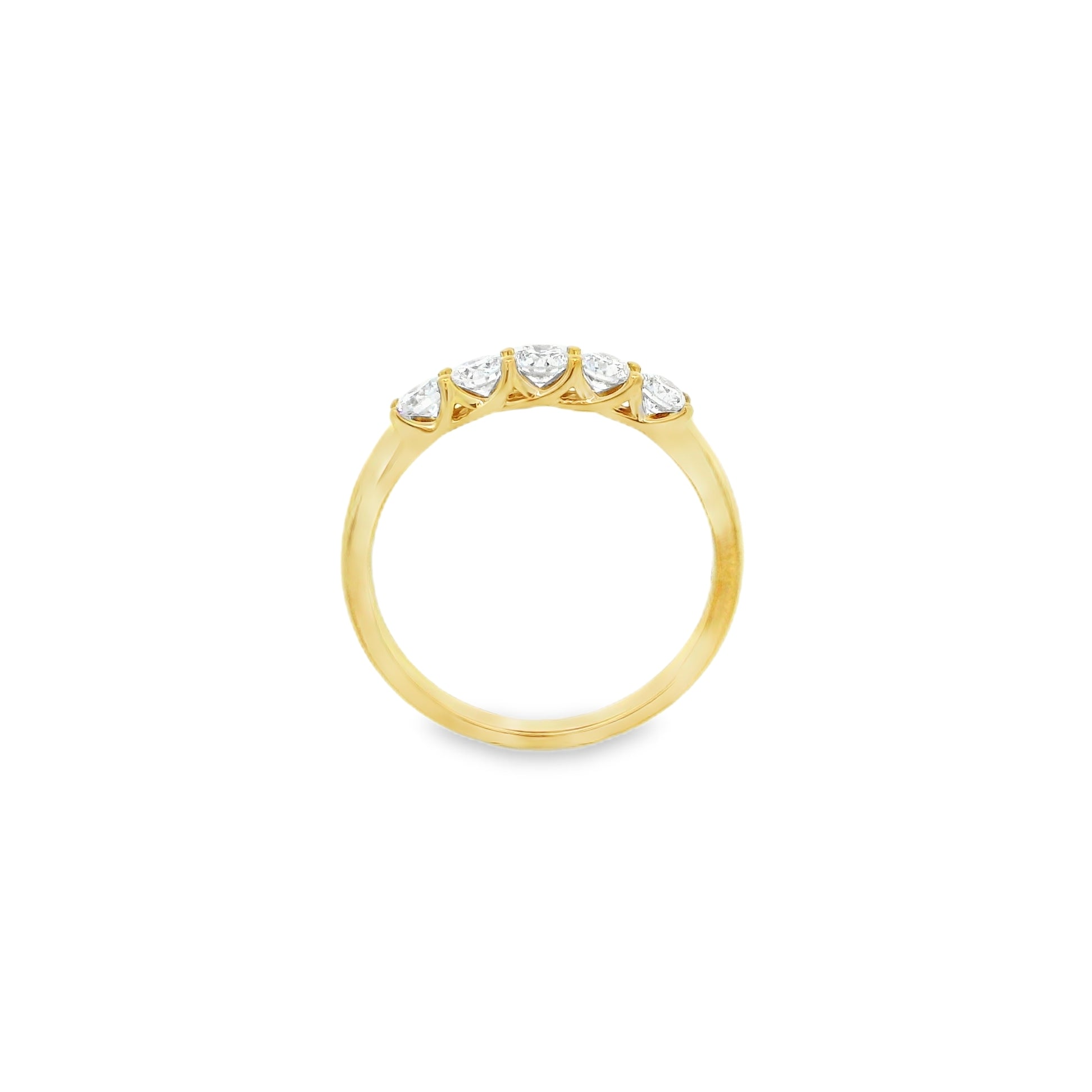 9ct Yellow Gold Lab Grown Diamond Claw Set Wedding Band – 0.50ct TDW