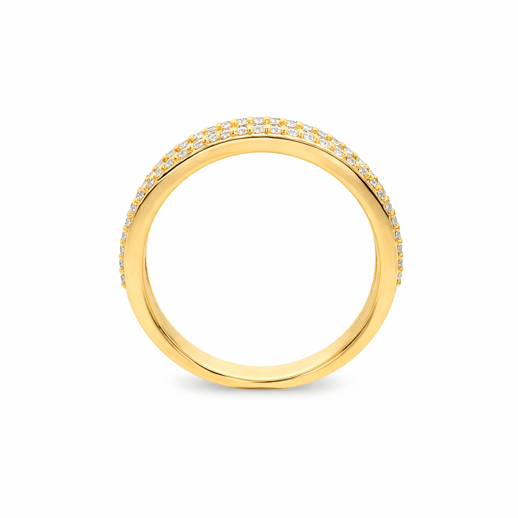 9ct Yellow Gold Multi Row Round Lab Grown Diamond Statement Ring – 1.20ct TDW - Diamond Lab Boutique