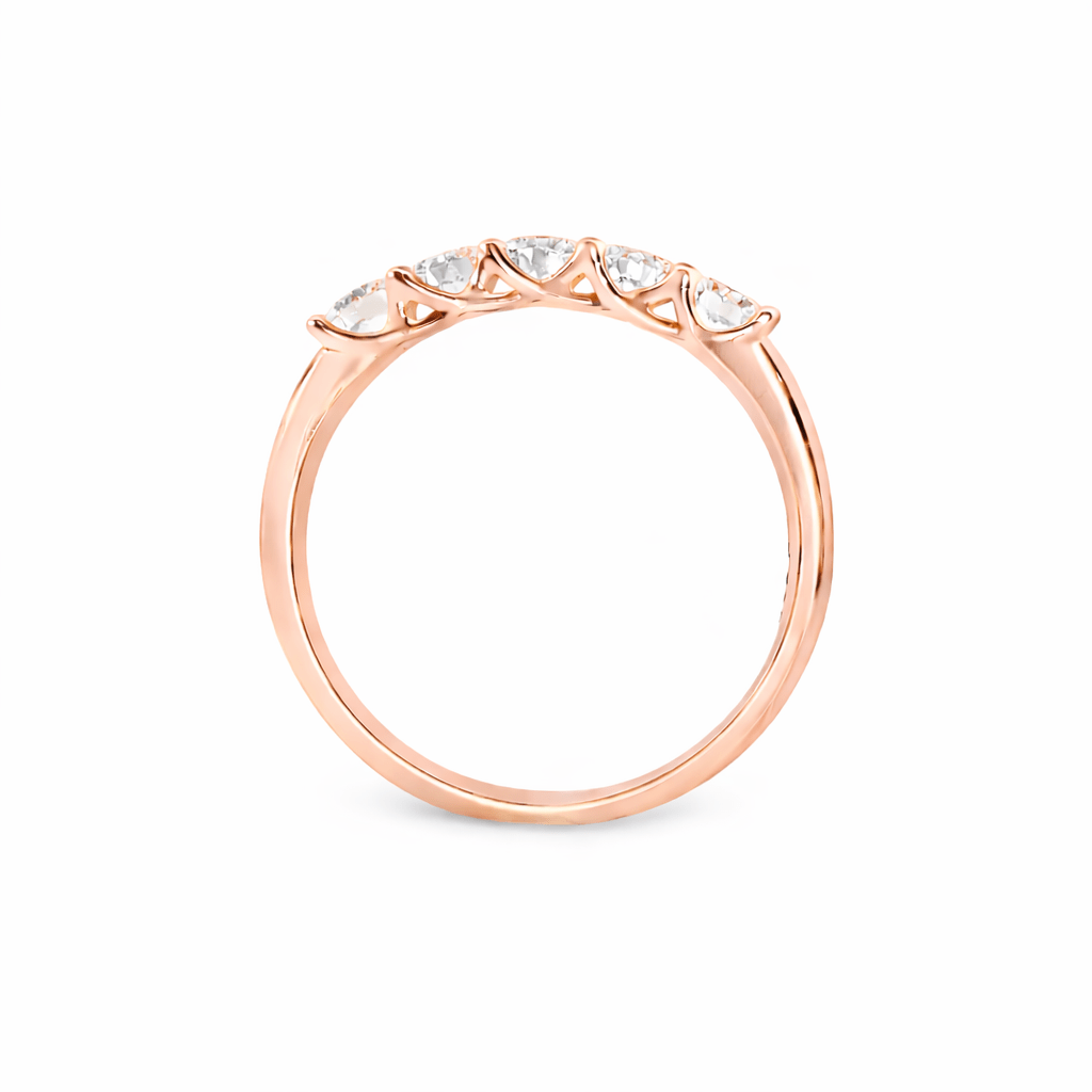 9ct Rose Gold Round Lab Grown Diamond Wedding Band – 0.70ct TDW - Diamond Lab Boutique