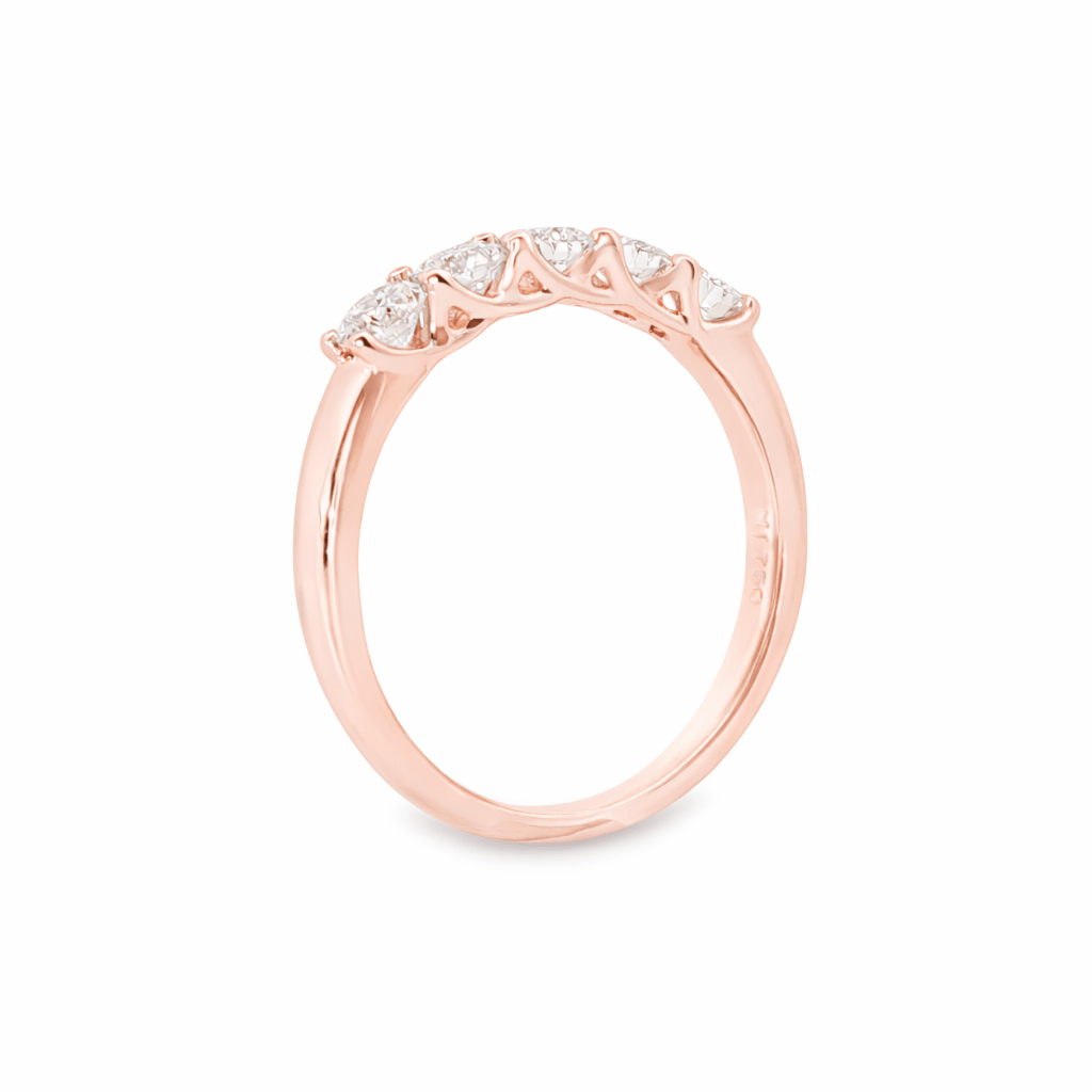 9ct Rose Gold Round Lab Grown Diamond Wedding Band – 0.70ct TDW - Diamond Lab Boutique