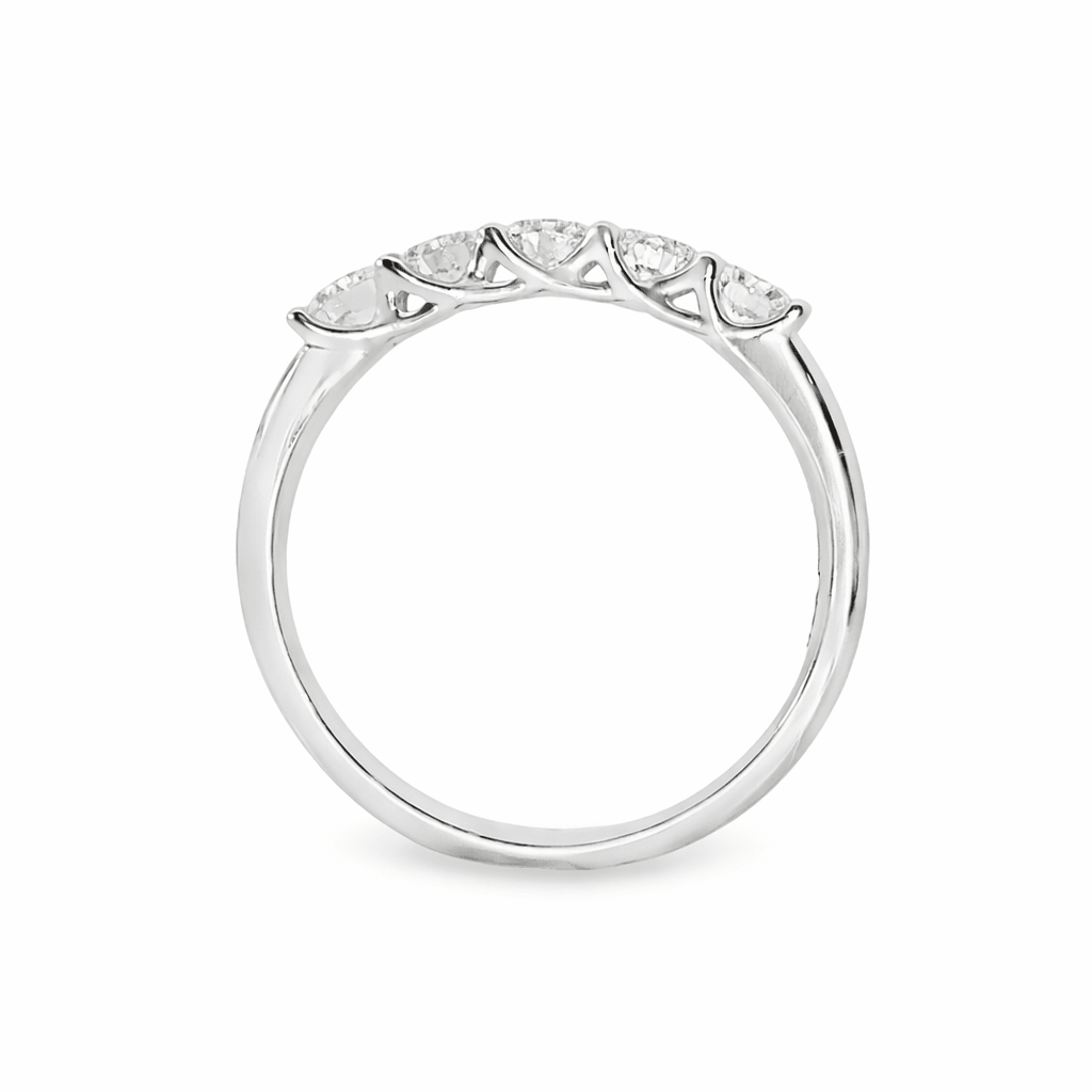 9ct White Gold Round Lab Grown Diamond Wedding Band – 0.70ct TDW - Diamond Lab Boutique