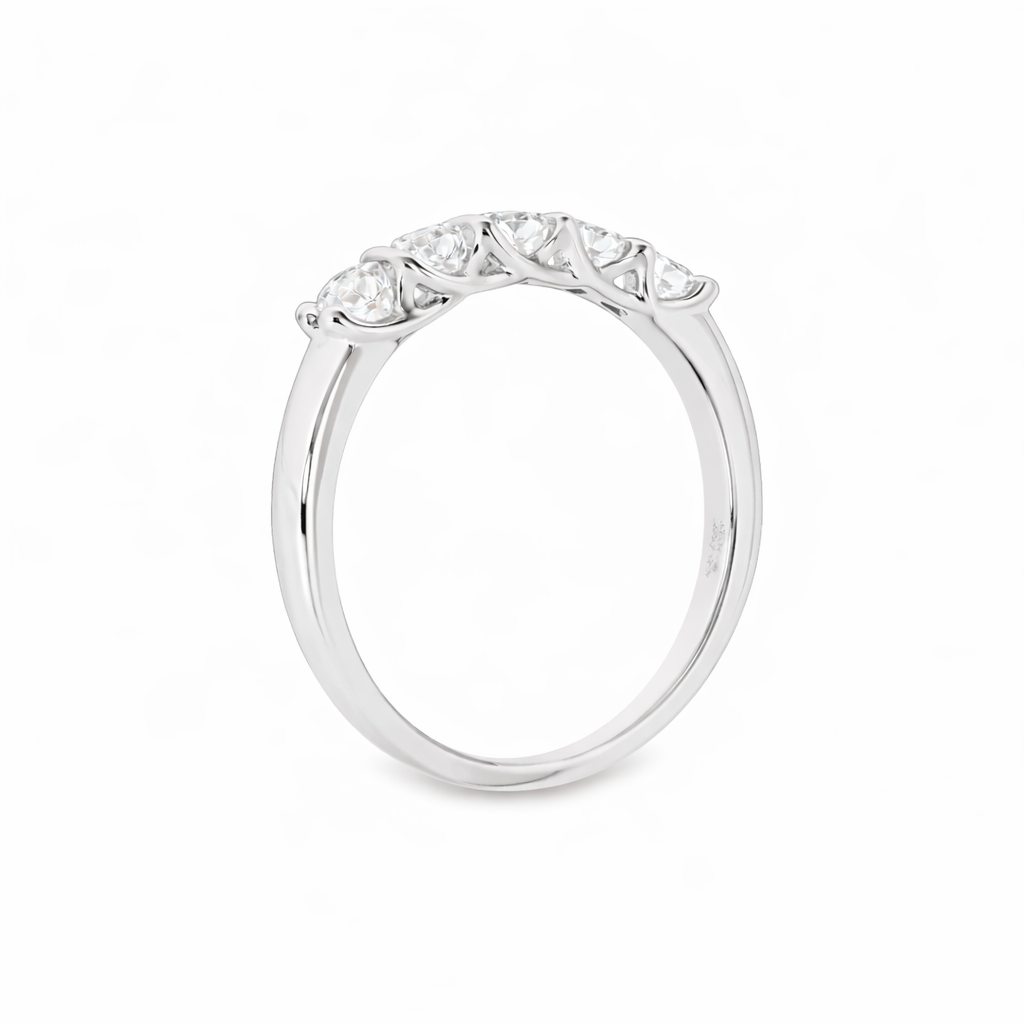 9ct White Gold Round Lab Grown Diamond Wedding Band – 0.70ct TDW