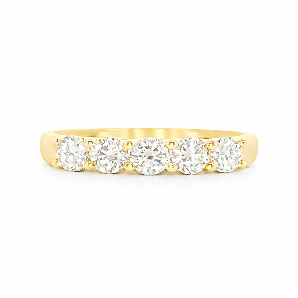 9ct Yellow Gold Round Lab Grown Diamond Wedding Band – 0.70ct TDW - Diamond Lab Boutique