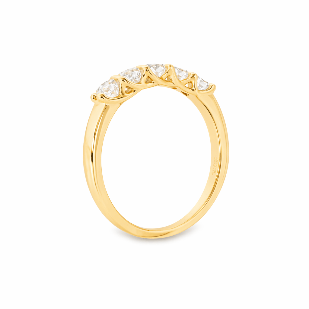 9ct Yellow Gold Round Lab Grown Diamond Wedding Band – 0.70ct TDW - Diamond Lab Boutique