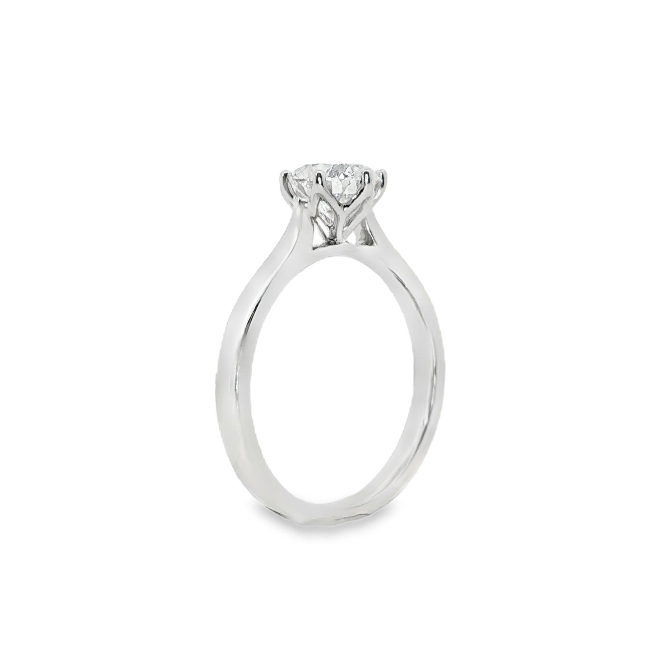 18ct White Gold Round Lab Grown Diamond Tulip 6-Claw Engagement Ring - 2.01ct TDW