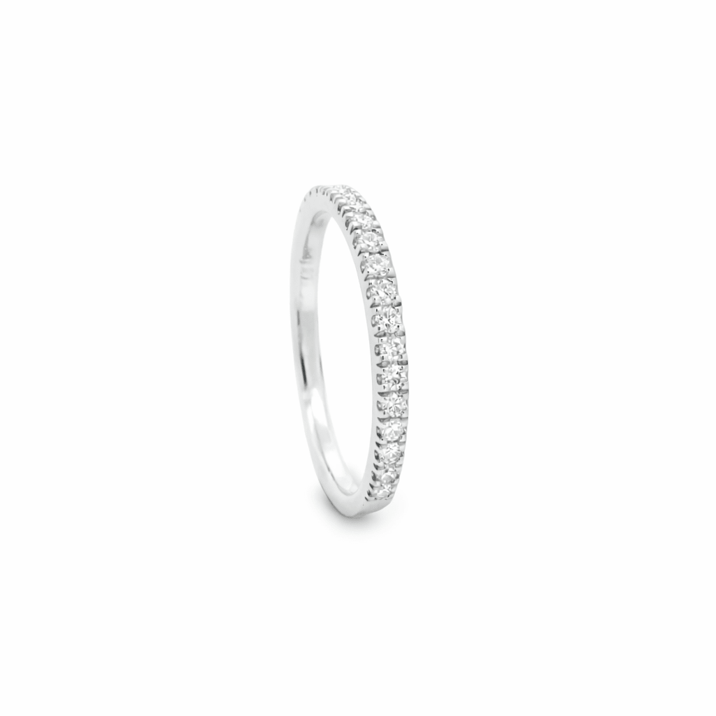 9ct White Gold Lab Grown Diamond Claw Set Wedding Band – 0.30ct TDW - Diamond Lab Boutique