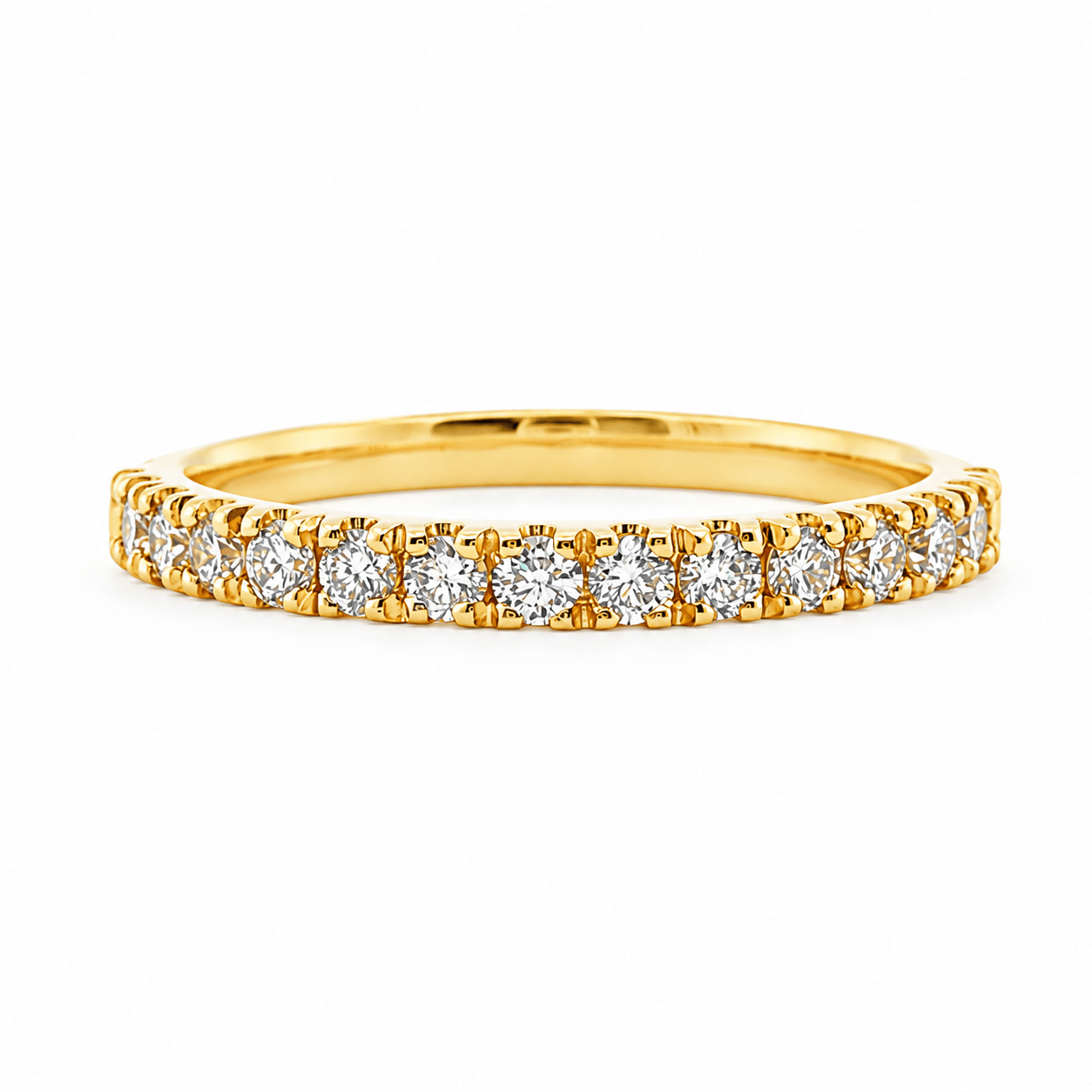 9ct Yellow Gold Split Claw Set Round Lab Grown Diamond Eternity Band – 0.45ct TDW