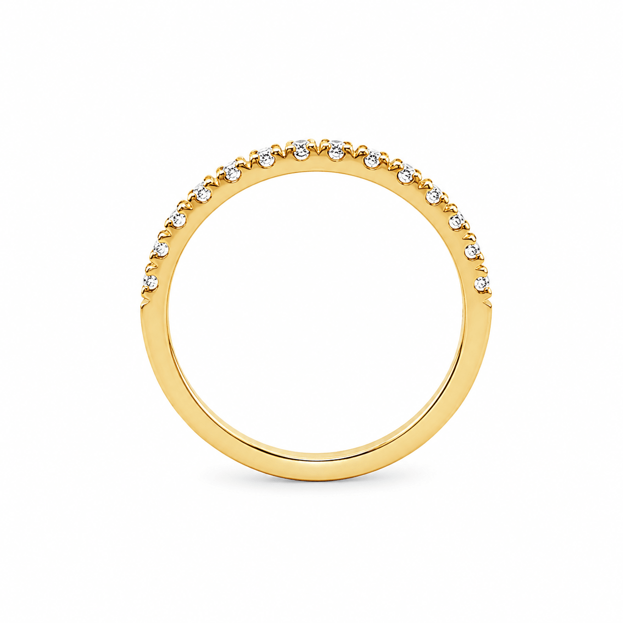 9ct Yellow Gold Split Claw Set Round Lab Grown Diamond Eternity Band – 0.45ct TDW