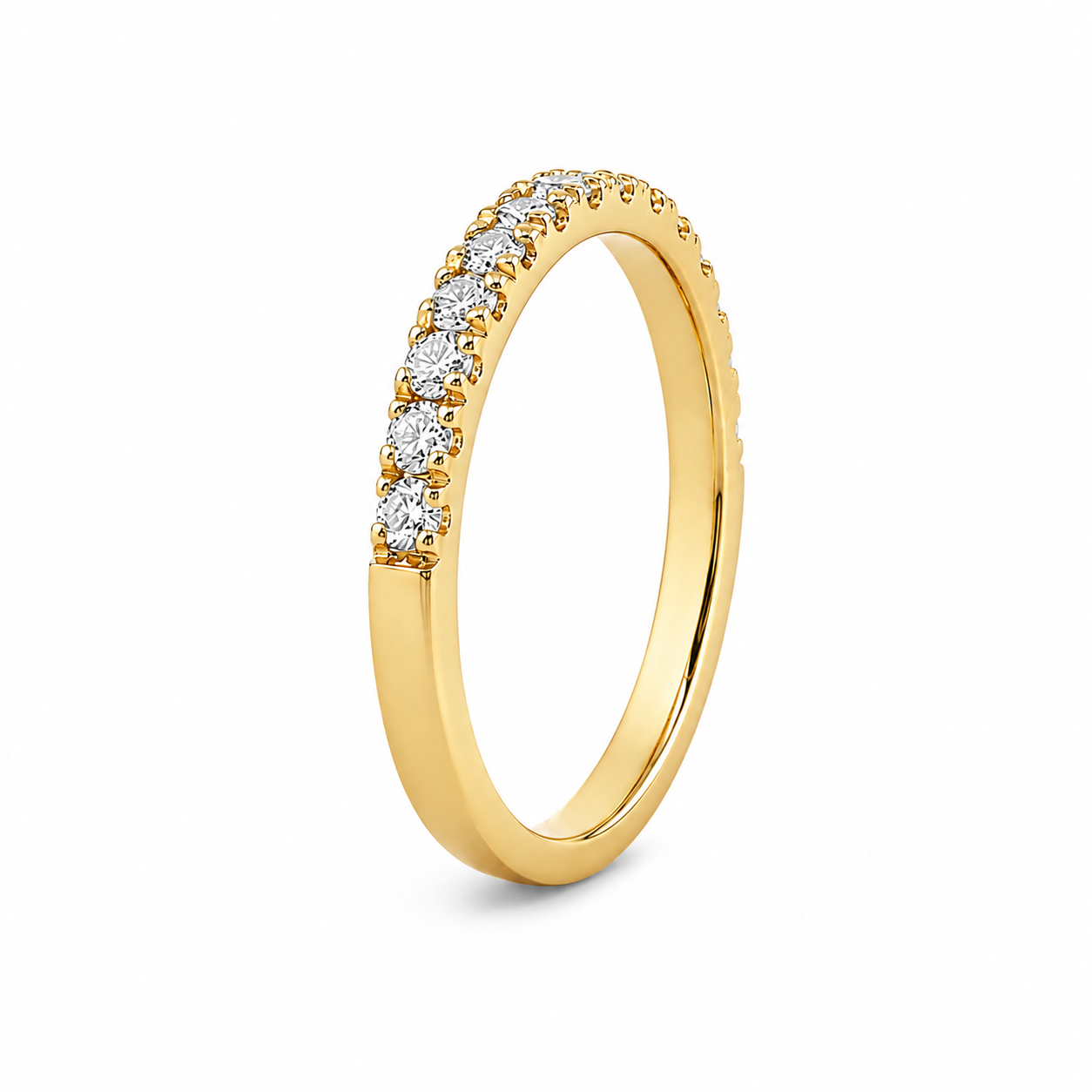 9ct Yellow Gold Split Claw Set Round Lab Grown Diamond Eternity Band – 0.45ct TDW