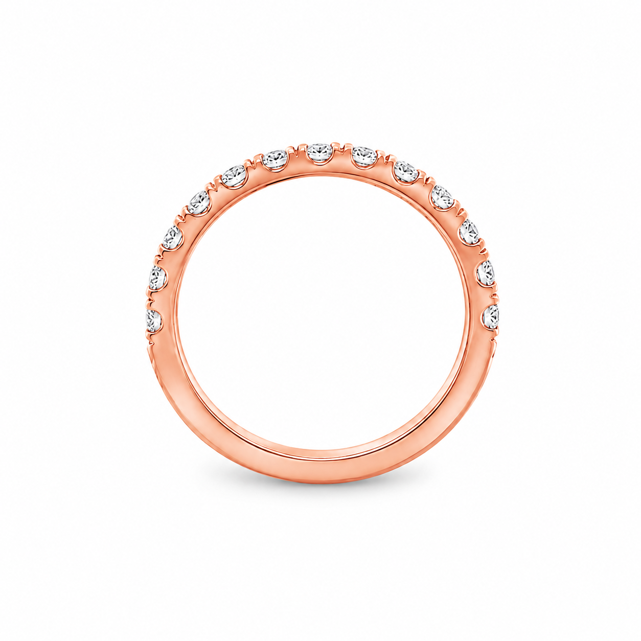 9ct Rose Gold Round Lab Grown Diamond Split Prong Band – 0.95ct TDW