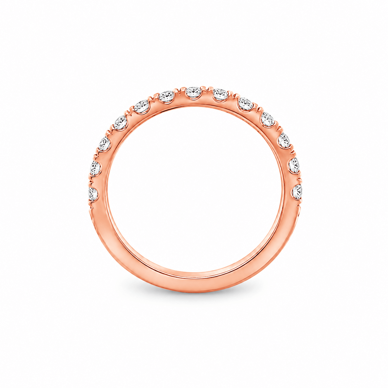 9ct Rose Gold Round Lab Grown Diamond Split Prong Band – 0.95ct TDW - Diamond Lab Boutique