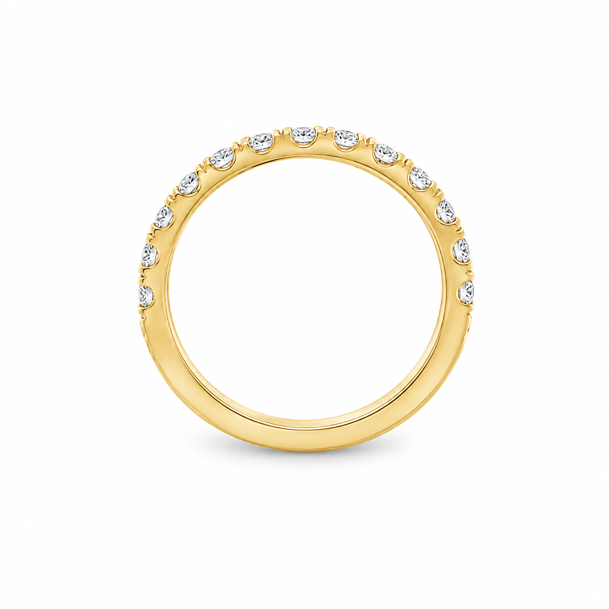 9ct Yellow Gold Round Lab Grown Diamond Split Claw Band – 0.95ct TDW