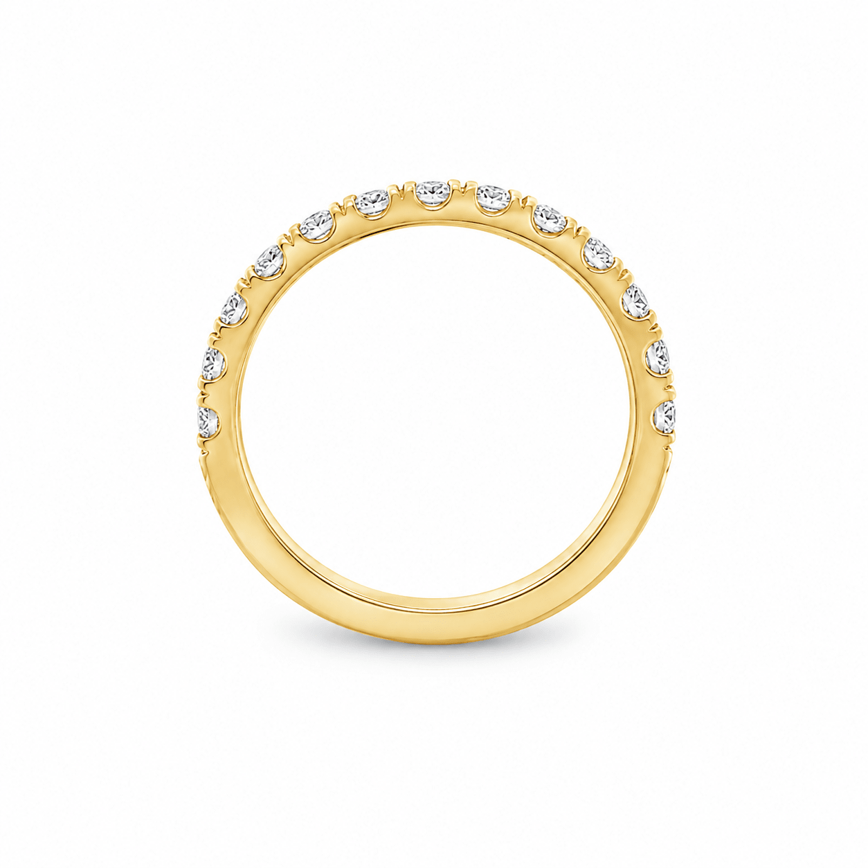 9ct Yellow Gold Round Lab Grown Diamond Split Claw Band – 0.95ct TDW - Diamond Lab Boutique