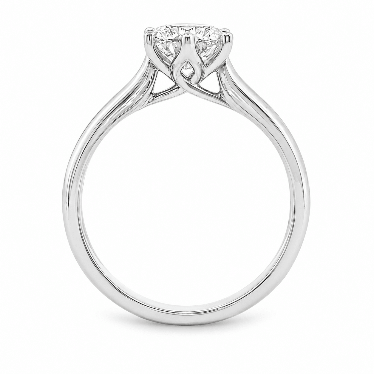 9ct White Gold Round Lab Grown Diamond Solitaire Ring – 1.07ct TDW - Diamond Lab Boutique