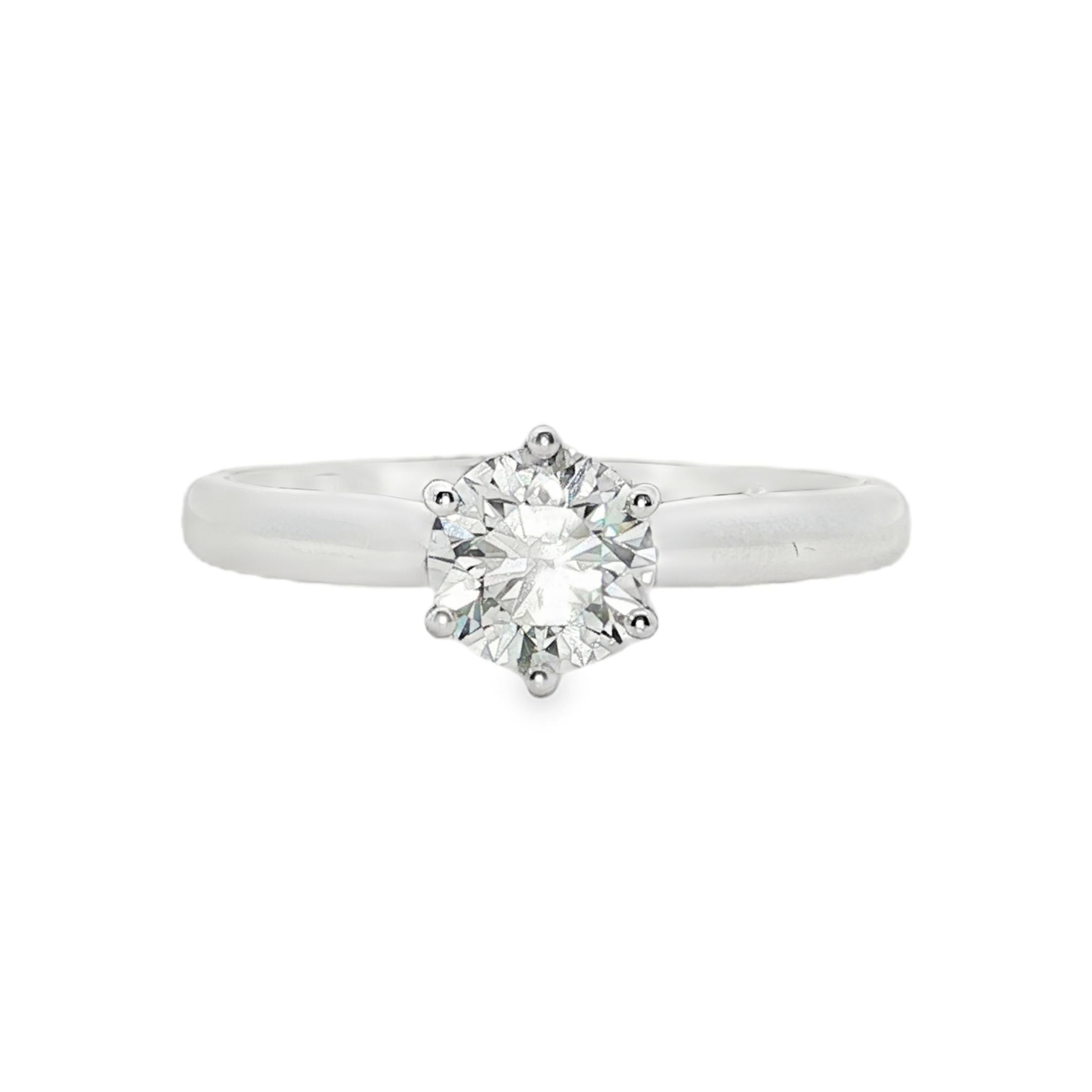 0.72ct Lab-Grown Diamond Solitaire Engagement Ring in 9ct White Gold, Round