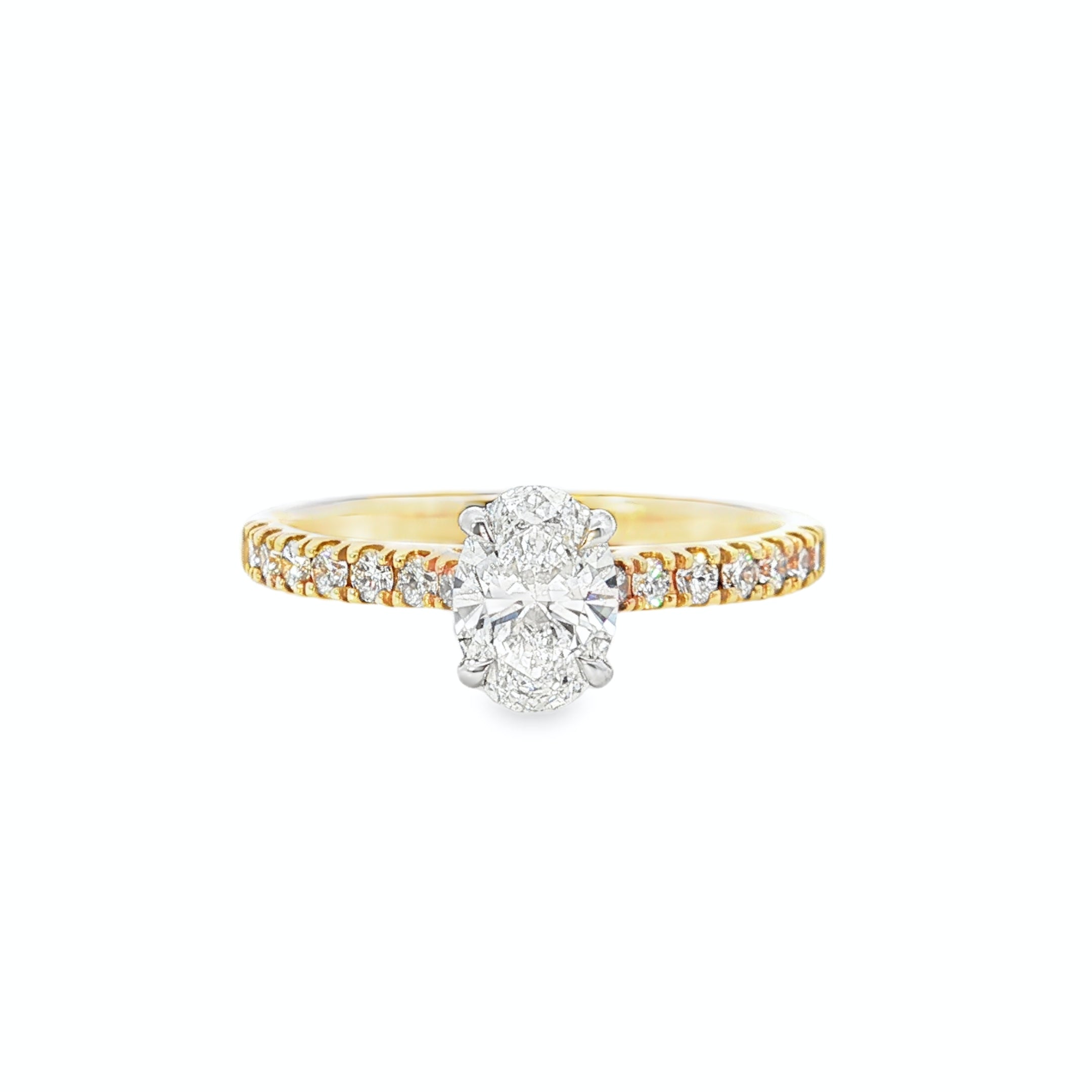 1.05ct Oval Lab-Grown Diamond Engagement Ring in 9ct Yellow & White Gold