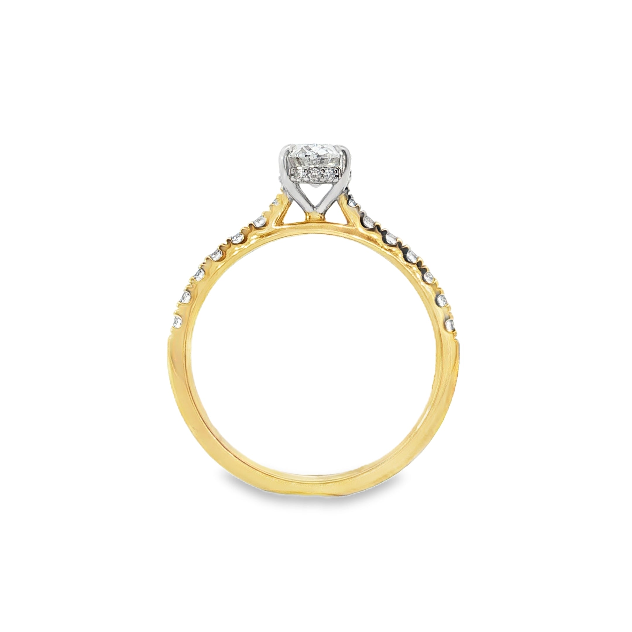 9ct Yellow & White Gold Oval Lab Grown Diamond Engagement Ring – 1.05ct TDW