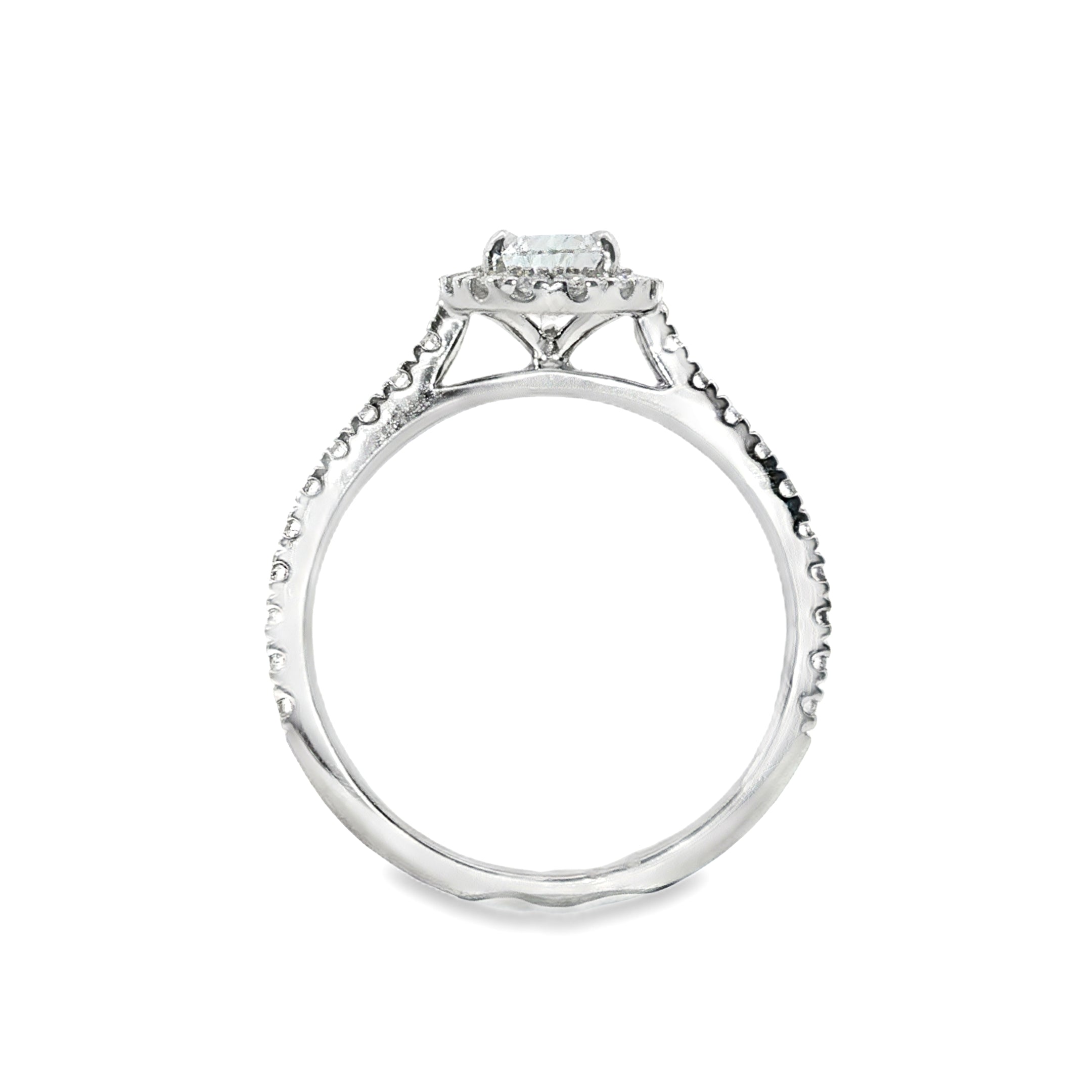 9ct White Gold Pear Cut Lab Grown Diamond Halo Engagement Ring – 1.19ct TDW