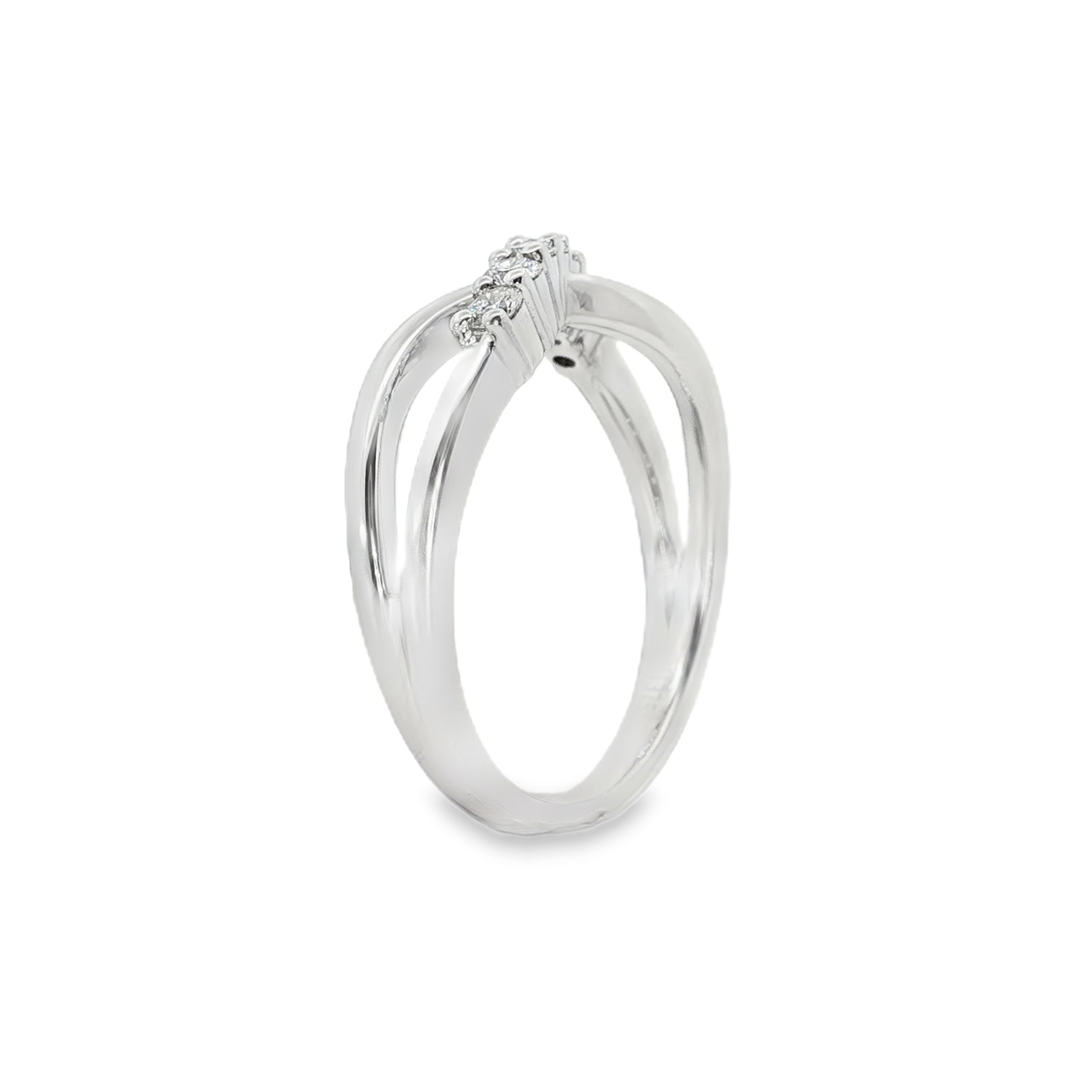 0.28ct Lab-Grown Diamond Criss-Cross Ring in 9ct White Gold