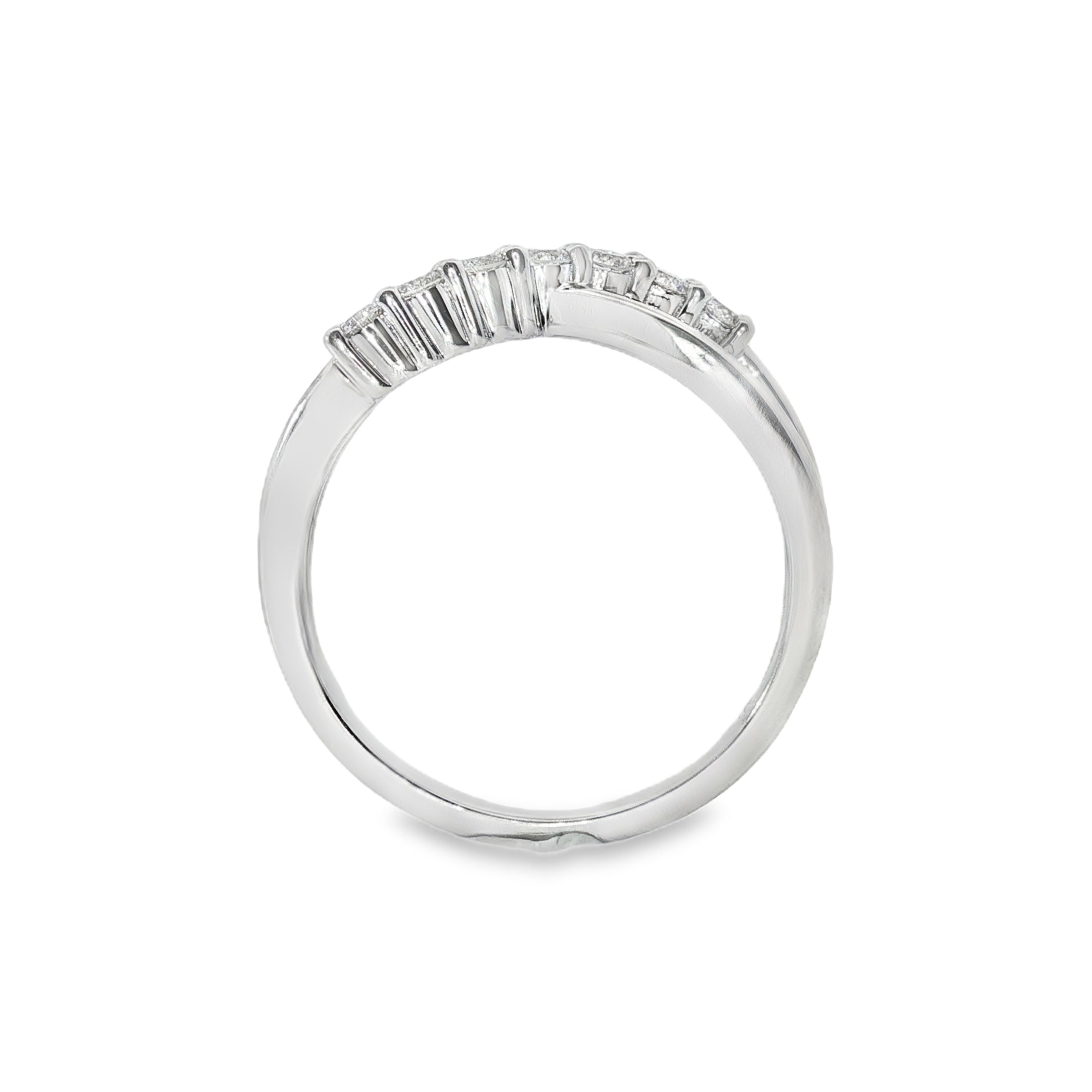 9ct White Gold Lab Grown Diamond Criss-Cross Ring – 0.28ct TDW