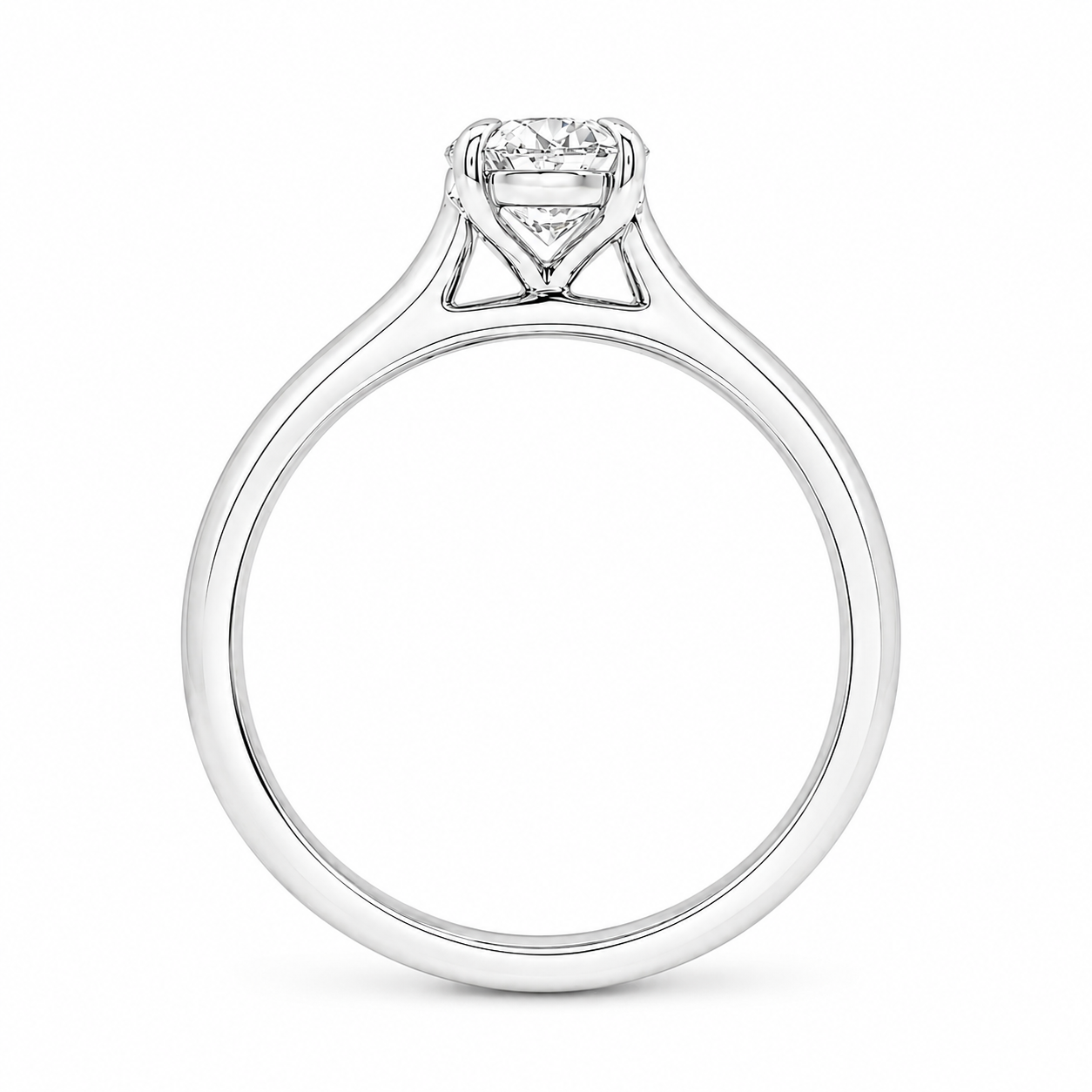 9ct White Gold Oval Lab Grown Diamond Solitaire Engagement Ring – 1.00ct TDW