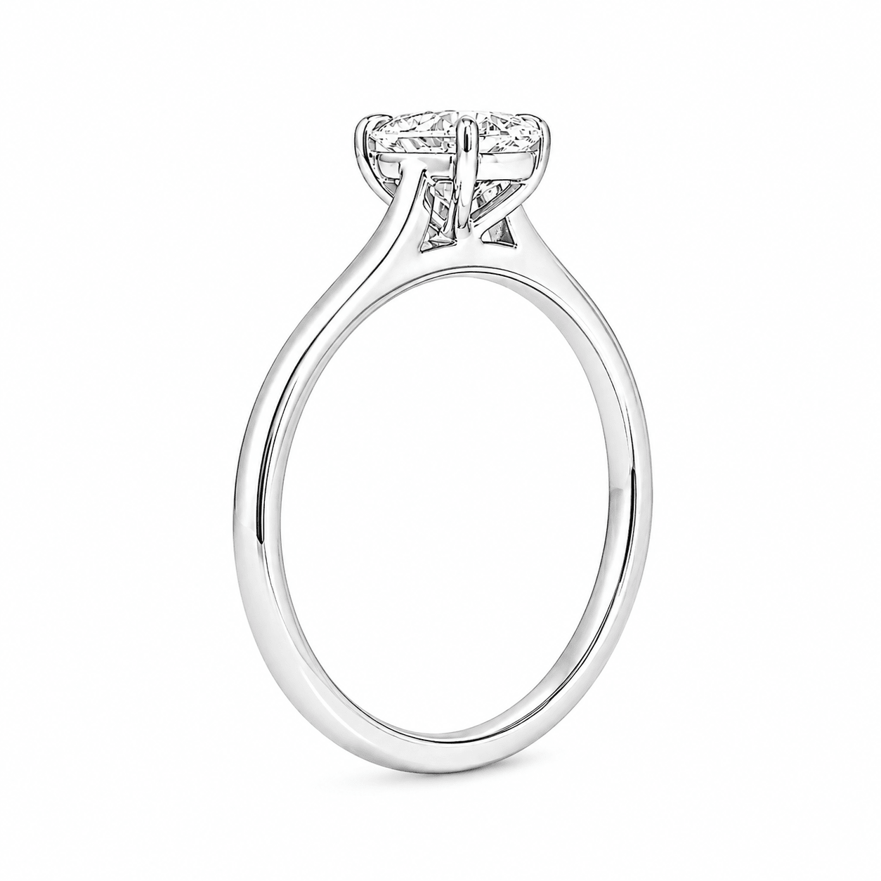 9ct White Gold Oval Lab Grown Diamond Solitaire Engagement Ring – 1.00ct TDW - Diamond Lab Boutique