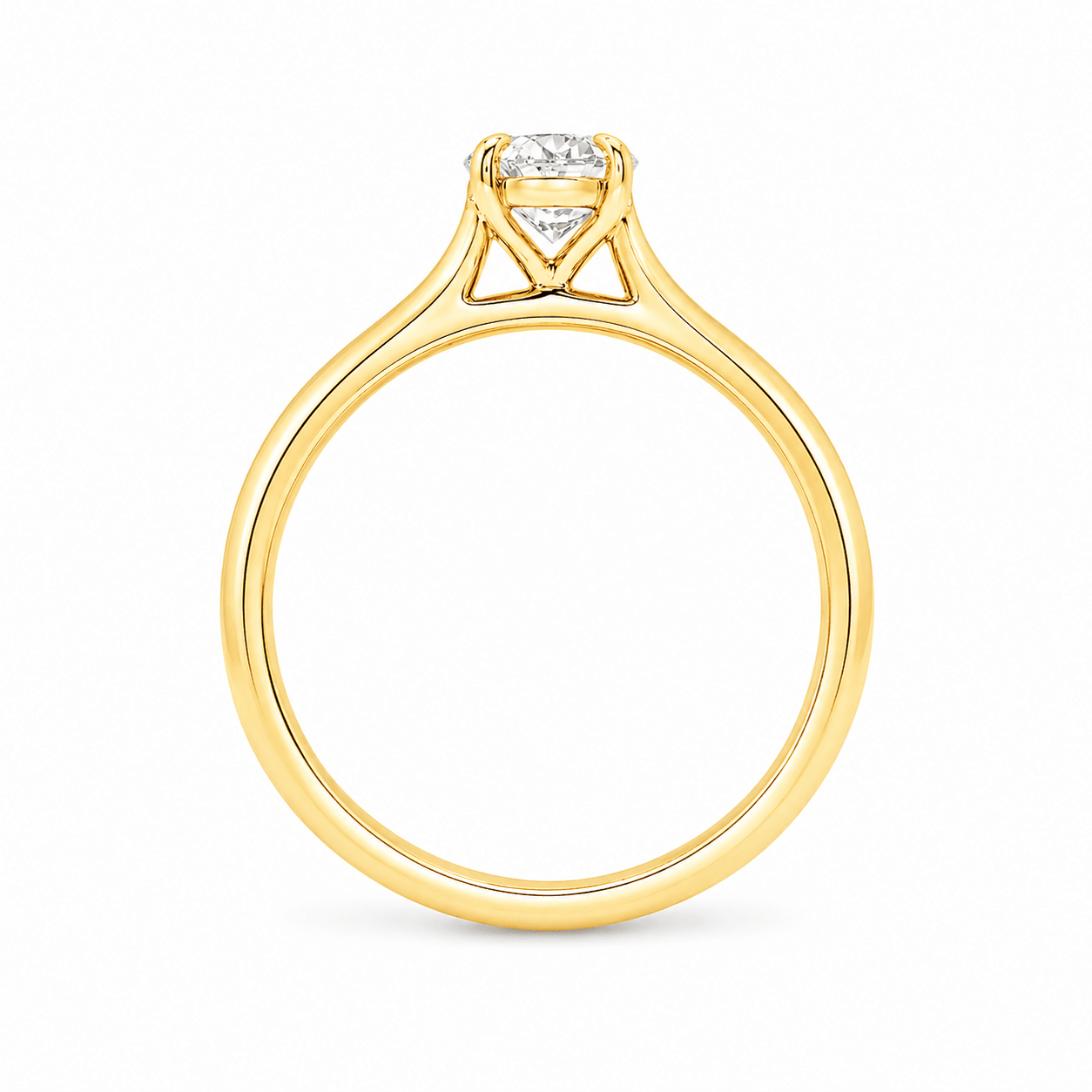 (SALE) 9ct Yellow Gold 4 Eagle Claw Set Oval Cut Lab Grown Diamond Solitaire Ring – 1ct TDW - Diamond Lab Boutique
