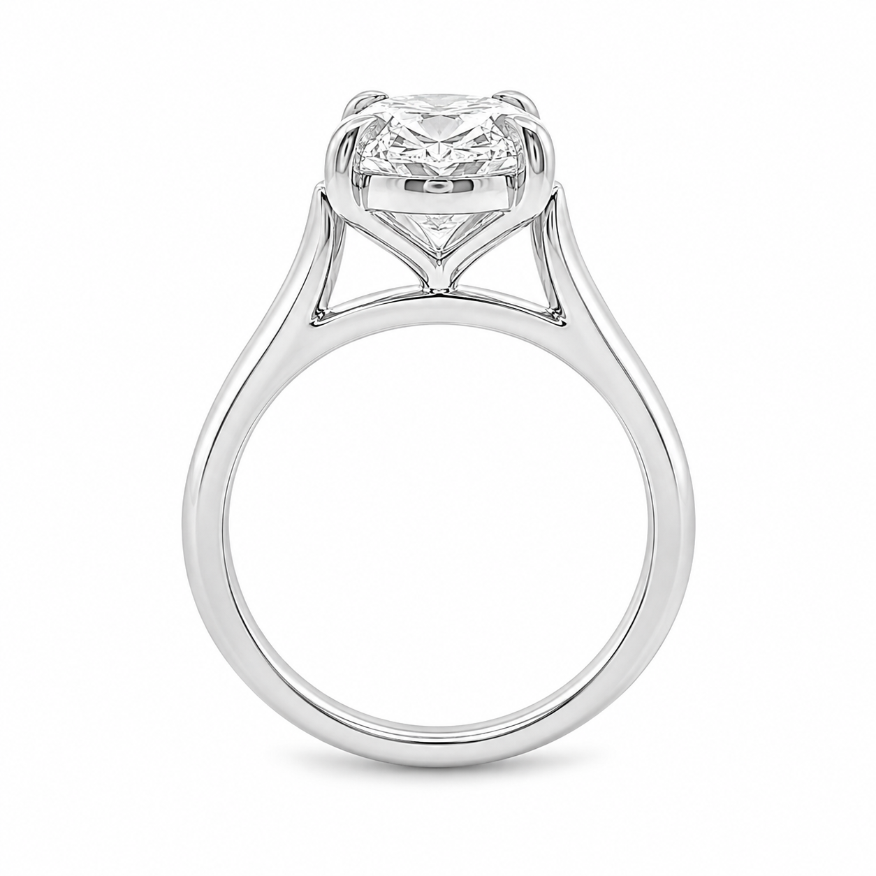 Platinum Oval Cut Lab Grown Diamond Solitaire Ring – 3.60ct TDW
