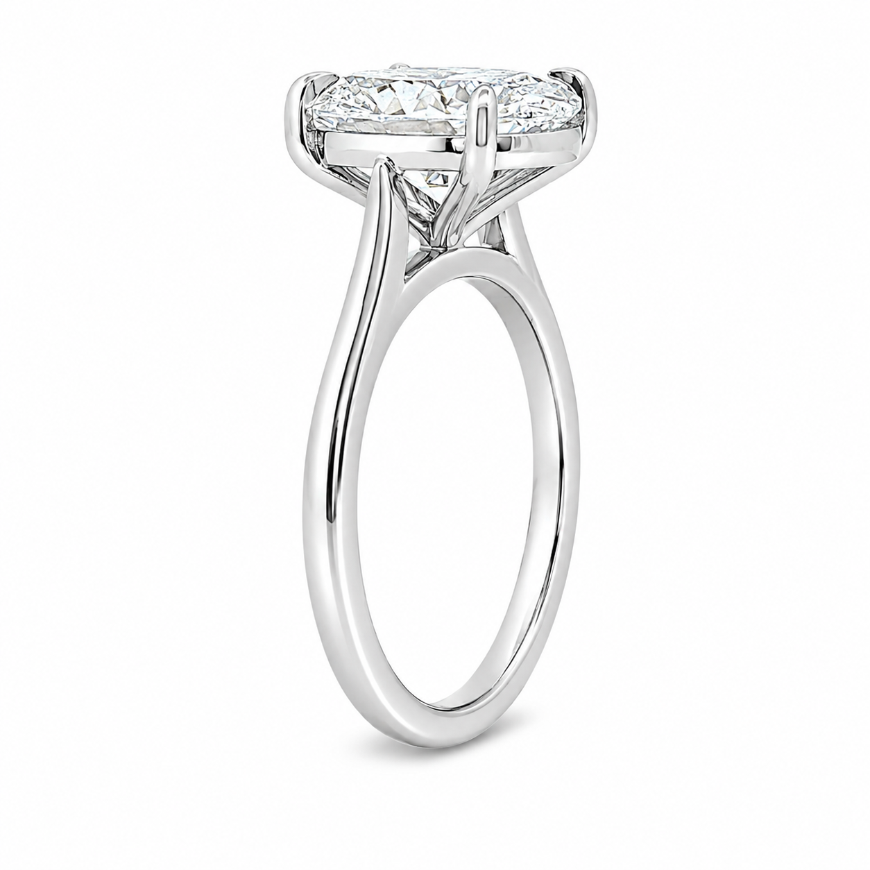 Platinum Oval Cut Lab Grown Diamond Solitaire Ring – 3.60ct TDW