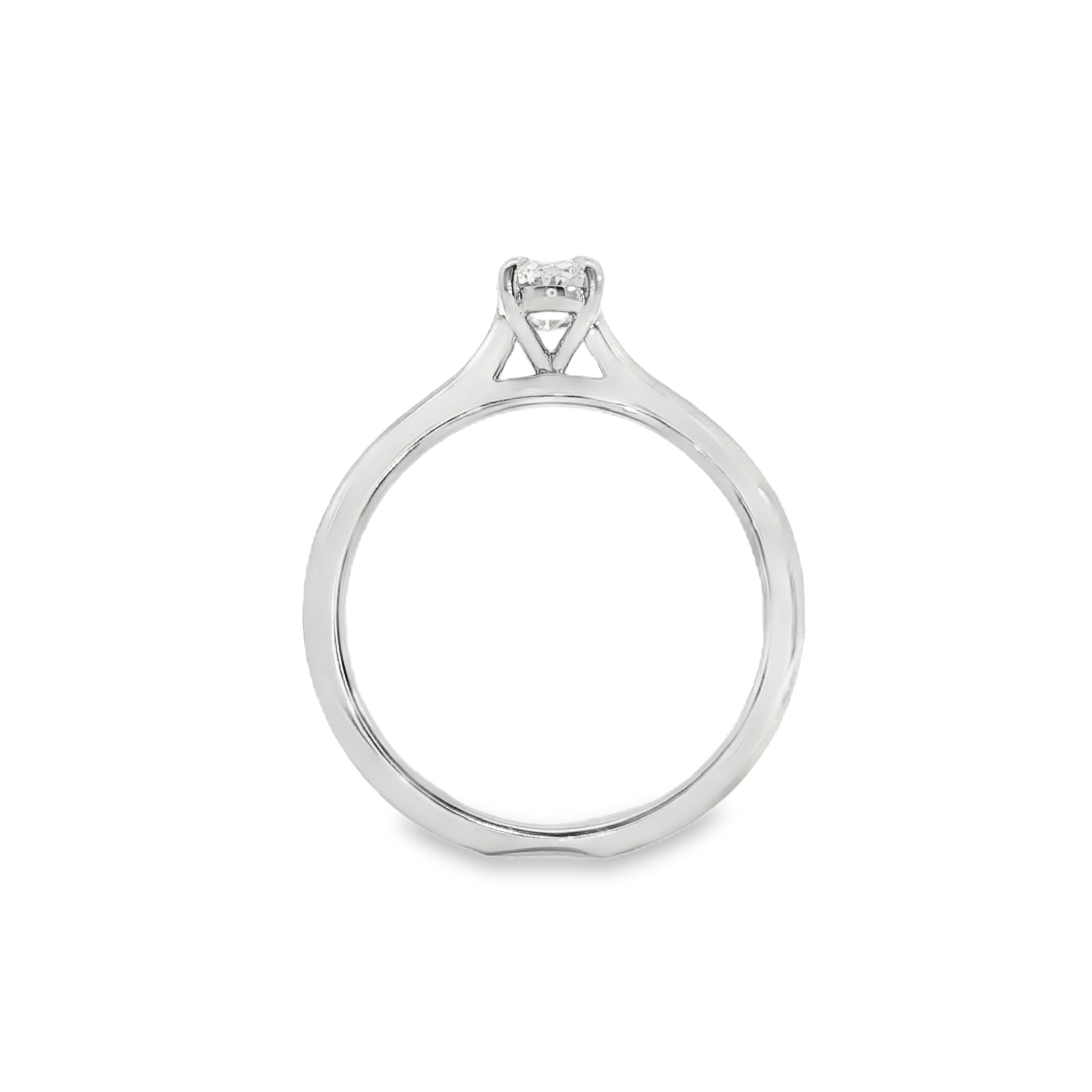 9ct White Gold Oval Lab Grown Diamond Solitaire Engagement Ring – 0.50ct TDW