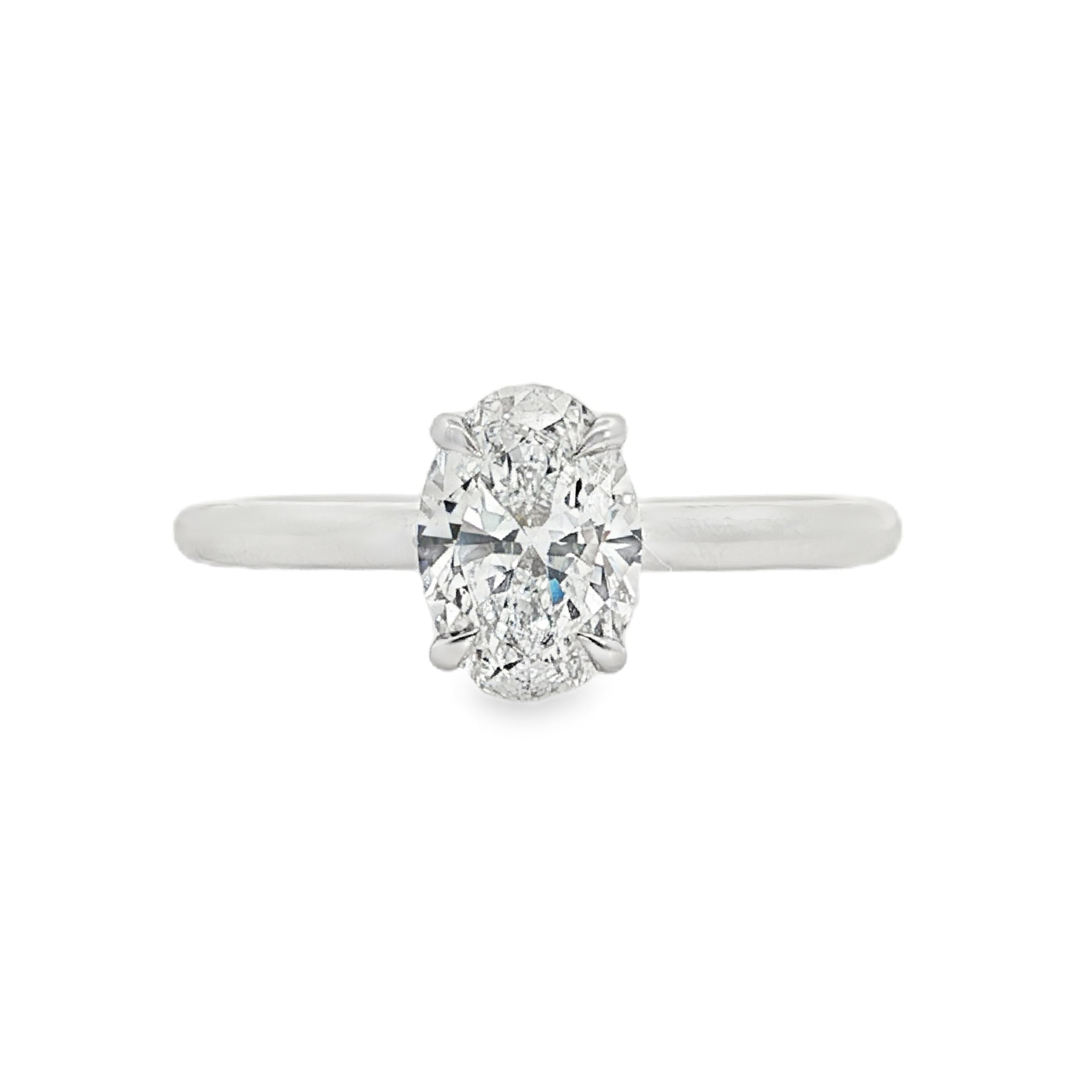 1.00ct Oval Lab-Grown Diamond Solitaire Engagement Ring in 9ct White Gold