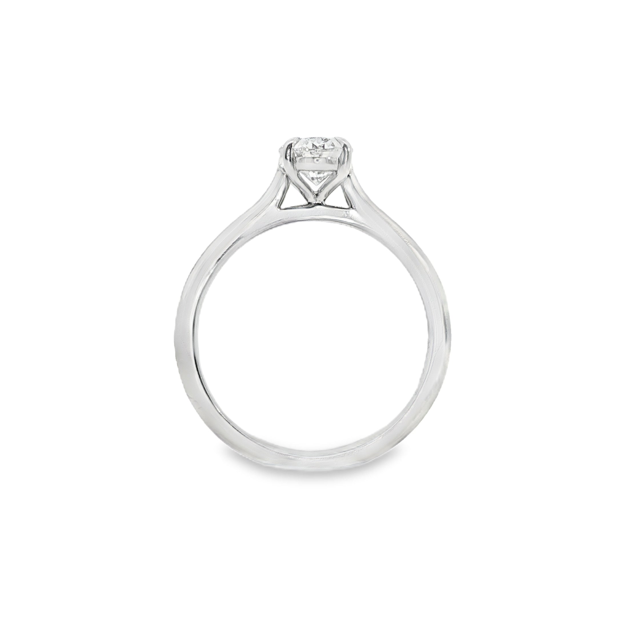 9ct White Gold Oval Lab Grown Diamond Solitaire Engagement Ring – 1.00ct TDW