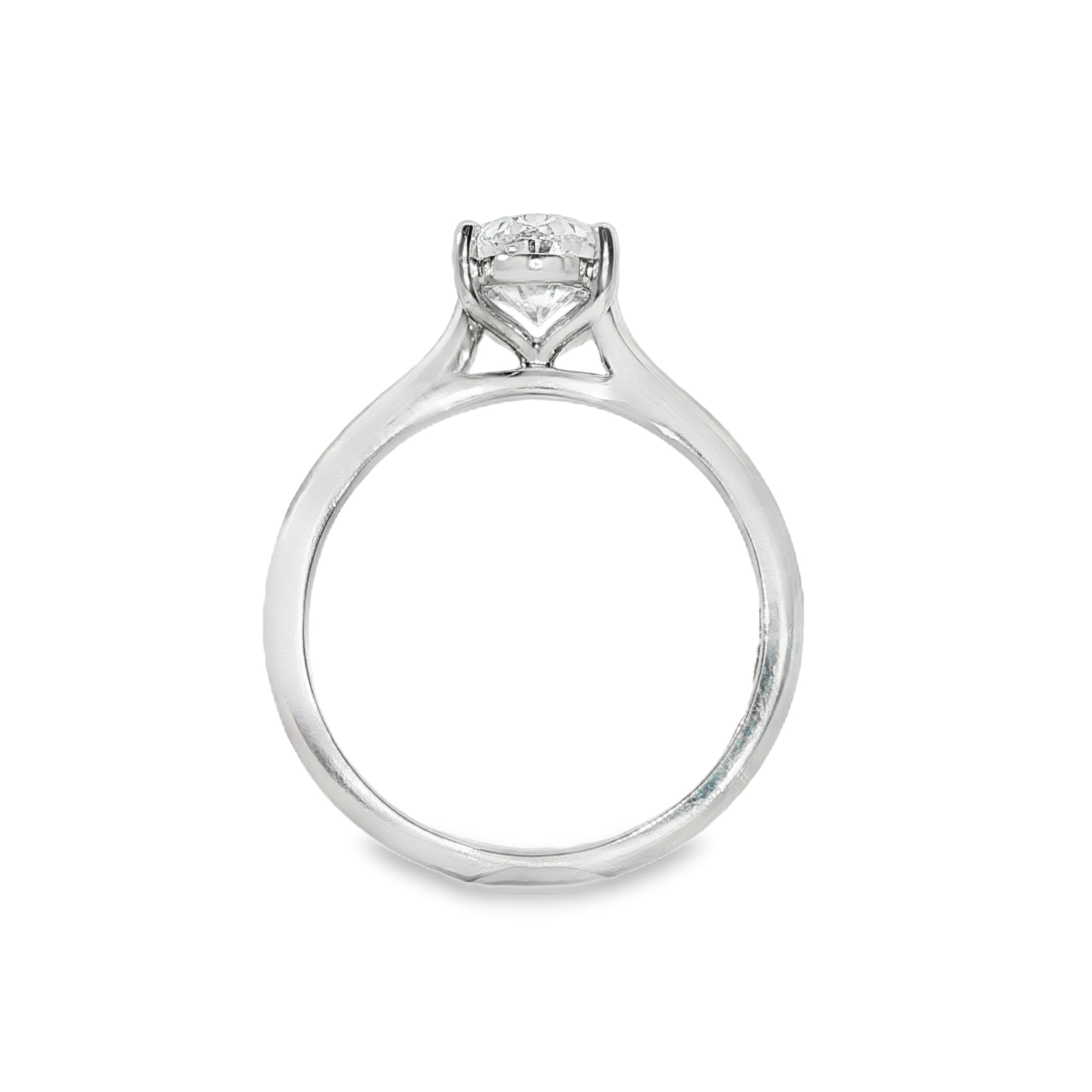 18ct White Gold Oval Lab Grown Diamond Solitaire Engagement Ring – 1.51ct TDW