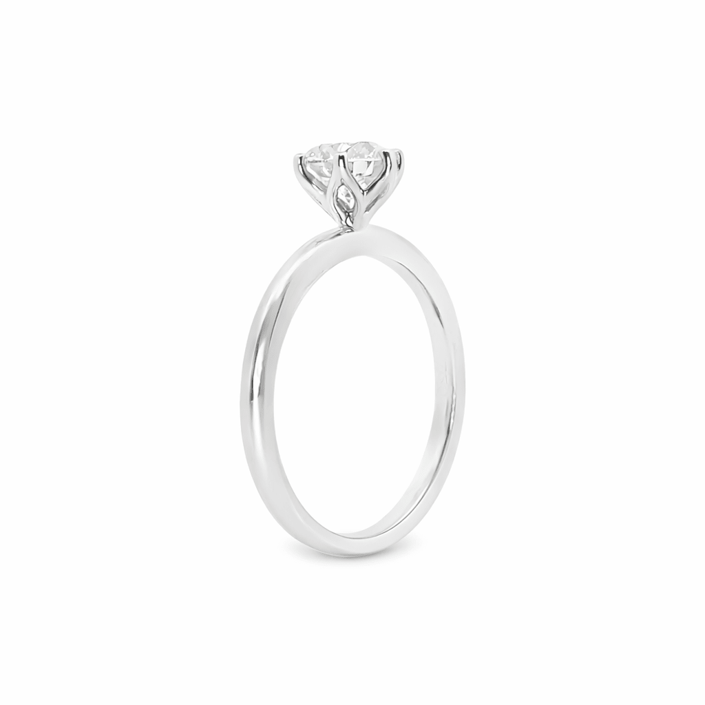 18ct White Gold Round Lab Grown Diamond Solitaire Engagement Ring – 1.01ct TDW - Diamond Lab Boutique
