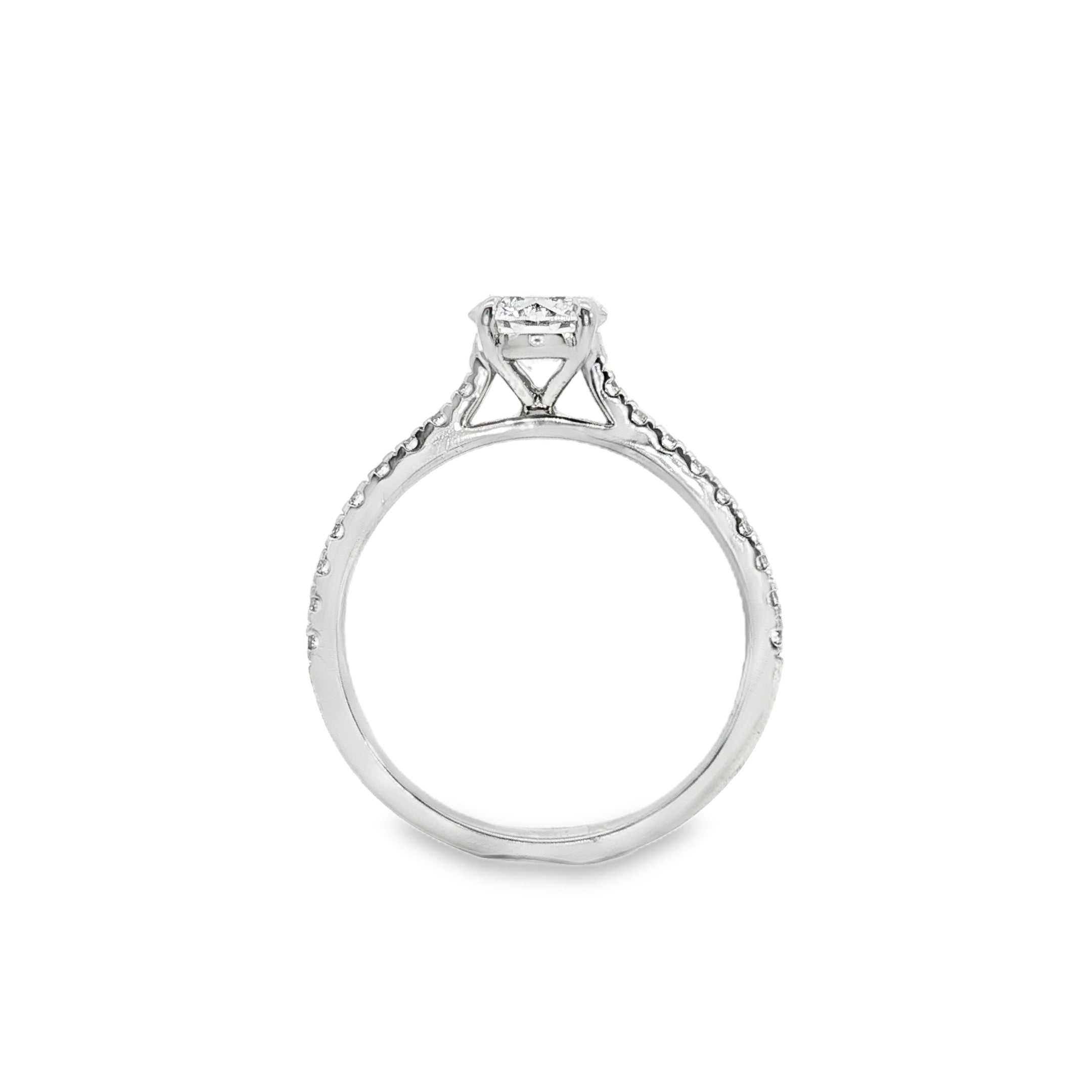 9ct White Gold Round Lab Grown Diamond Engagement Ring – 1.00ct TDW